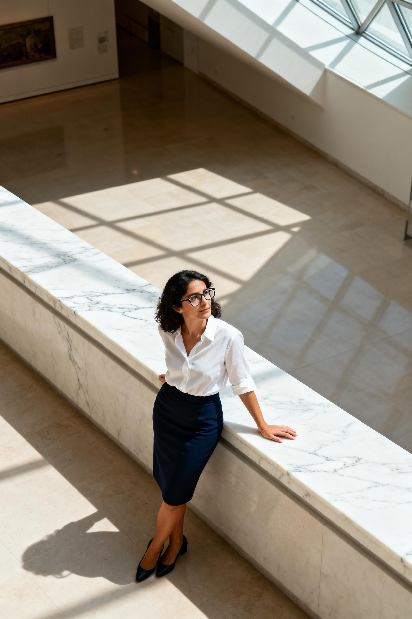 Corporate Skirts Outfits - navy pencil classic