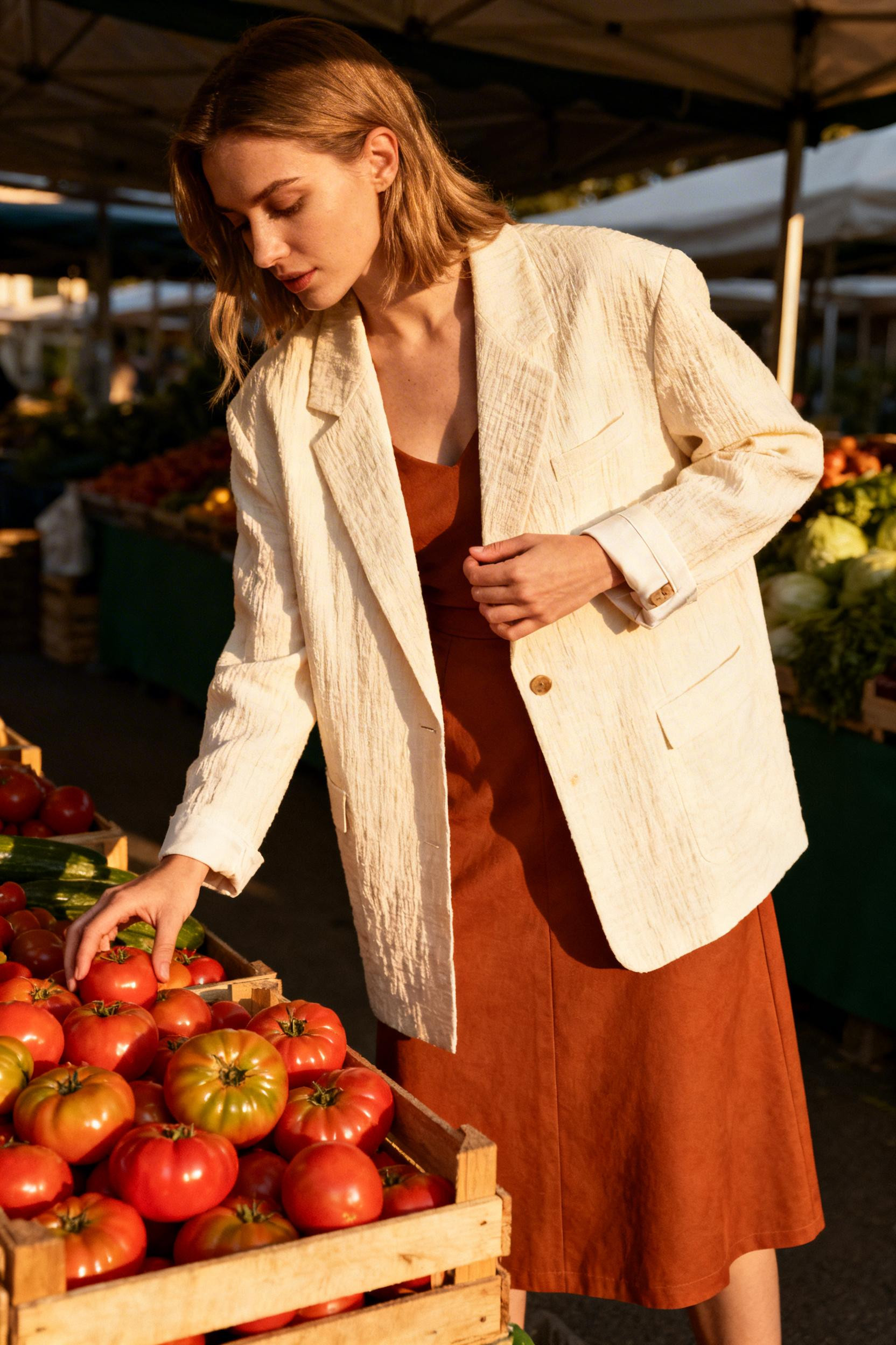 Office Wear Skirt - caramel skirt with blazer