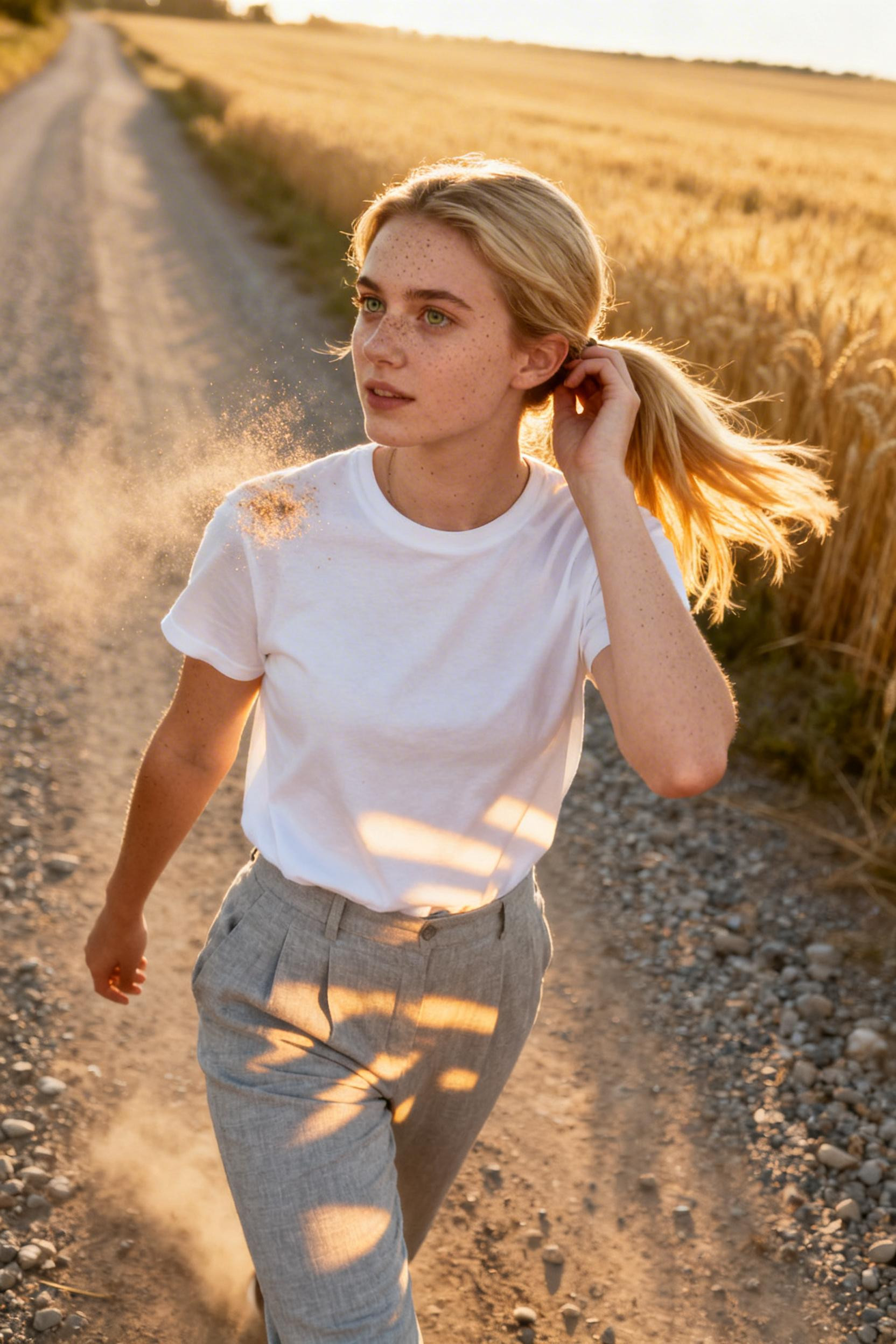 Grey Pants Outfit For Work Women - white tee grey pants casual