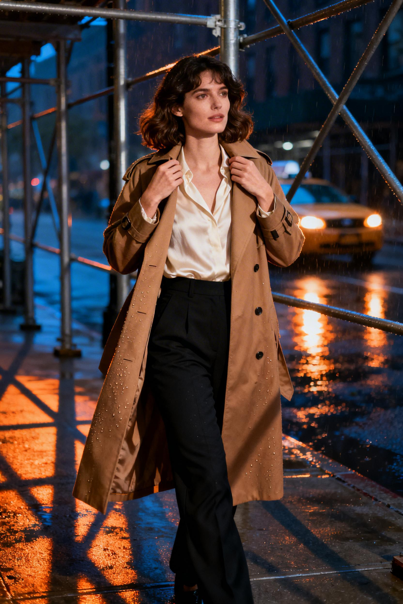 Women Dinner Outfit Night - camel trench