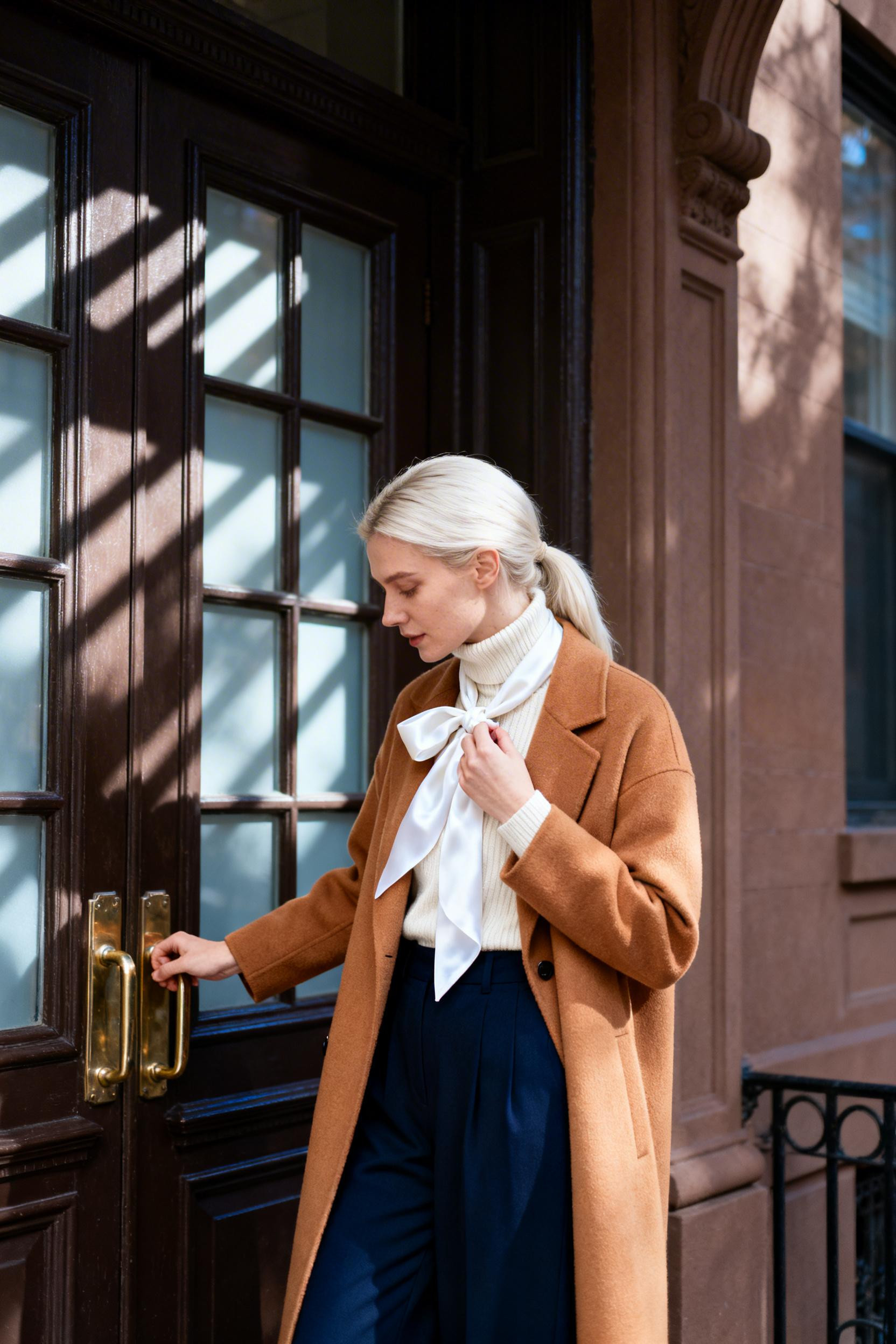 Winter Office Fashion - cream cashmere camel coat