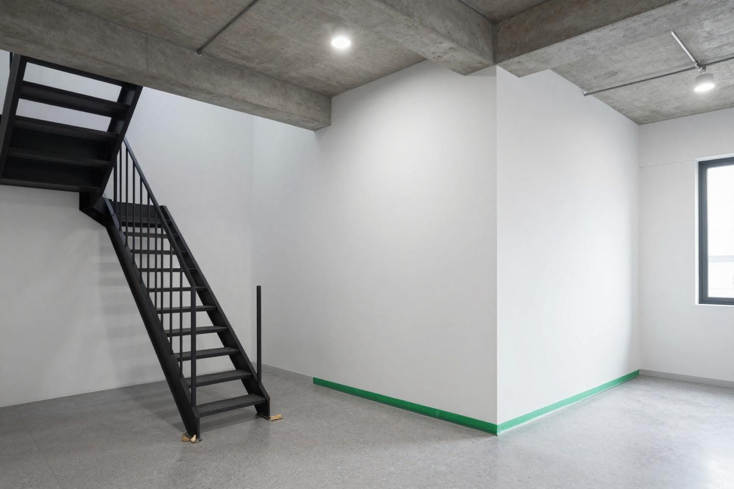 Bloxburg home layout featuring minimalist townhouse with stark white walls and concrete core