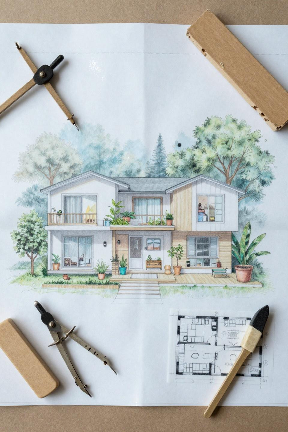 Bloxburg house layouts featuring eco-conscious single-story design with integrated garden alcove