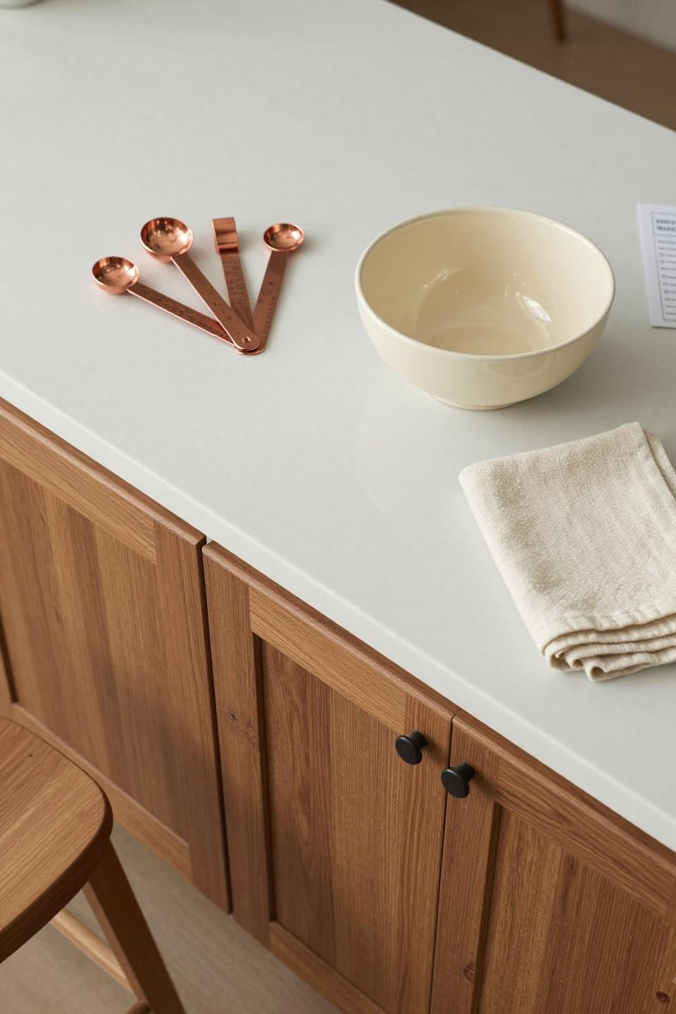 Kitchen decals Bloxburg featuring honey walnut cabinetry with exposed dowels