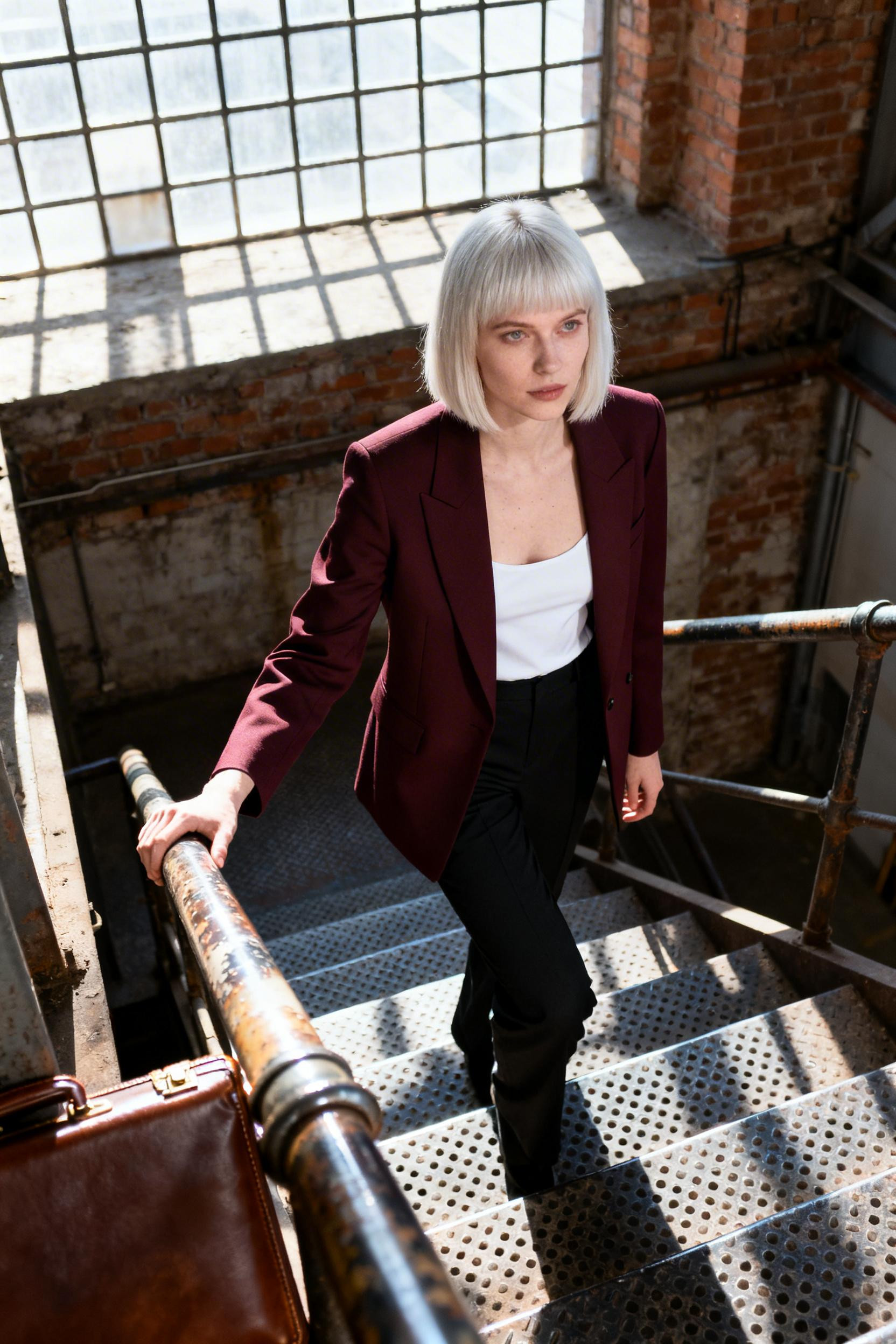 Corporate Plus Size Outfits - burgundy blazer
