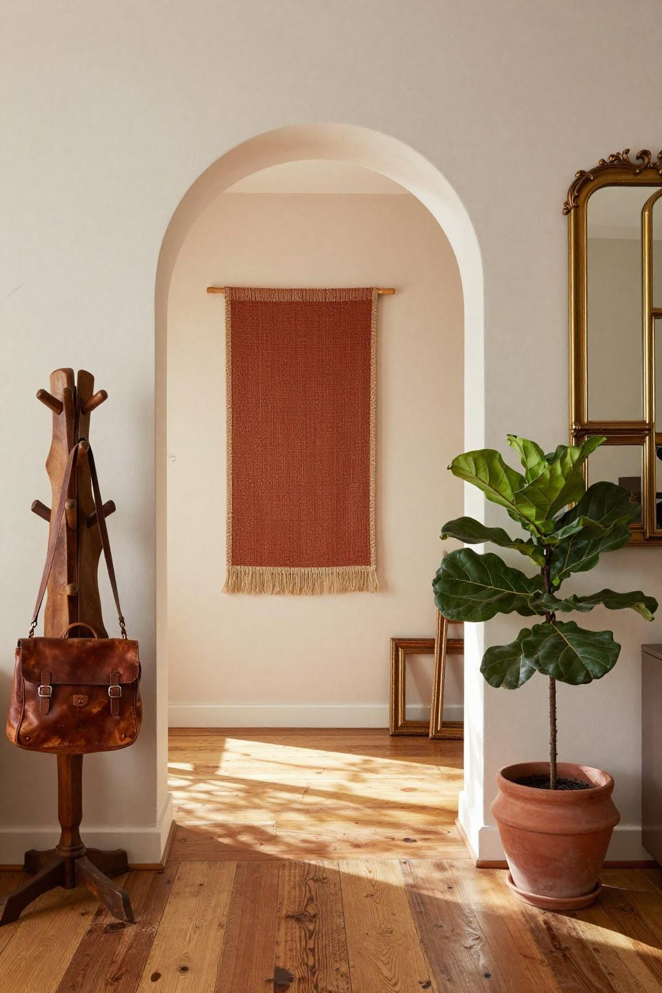 Bloxburg entrance ideas with bohemian arched niche