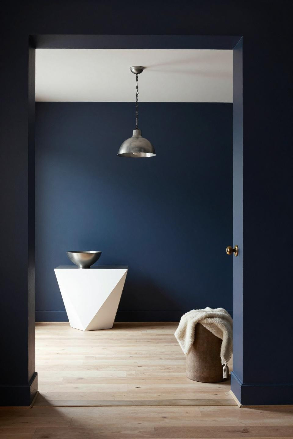 Bloxburg front door ideas with navy accent wall