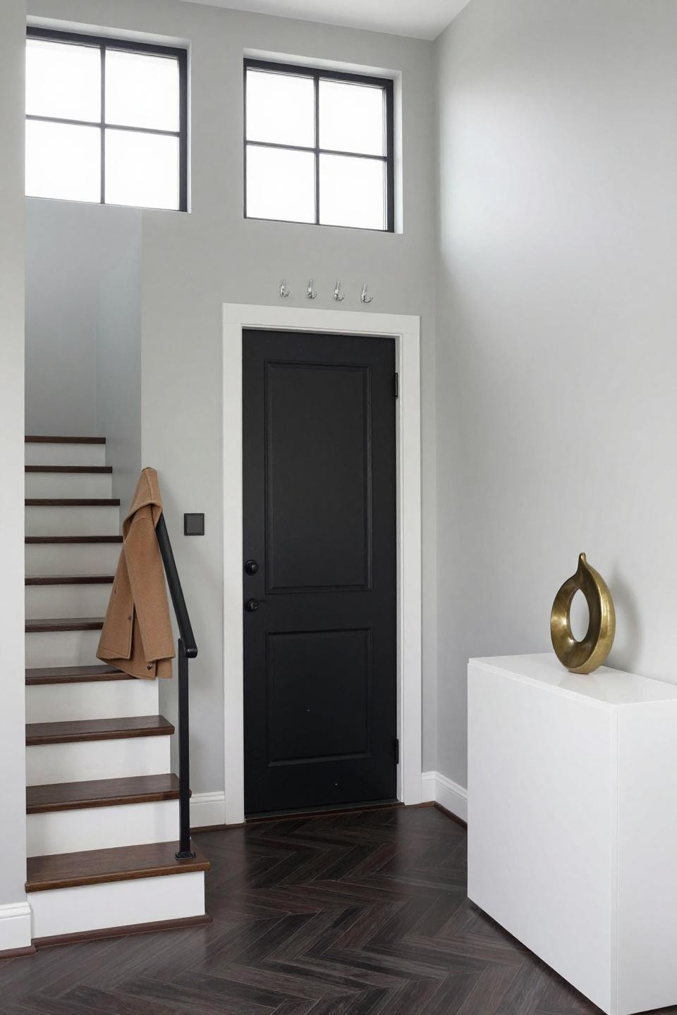 Bloxburg entrance ideas with commercial metal staircase