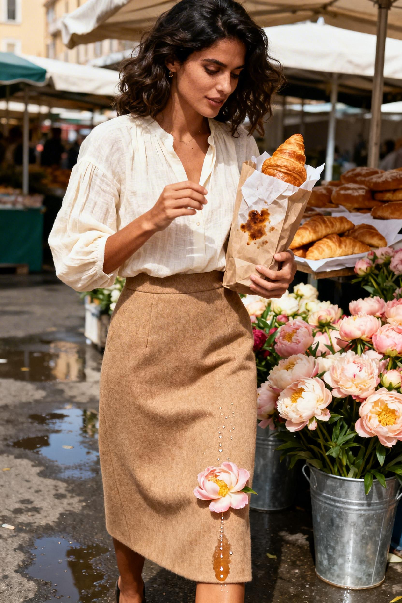 Maxi Skirt Business Casual - camel wool midi