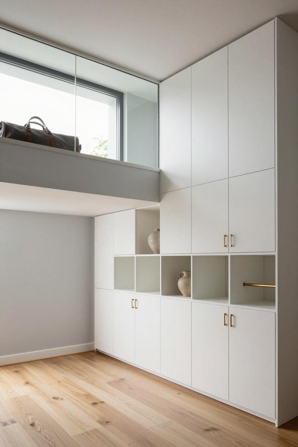 Bloxburg foyer ideas with modular white storage system
