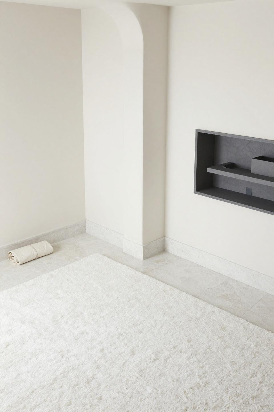 Bloxburg empty space ideas with all-white minimalist foyer