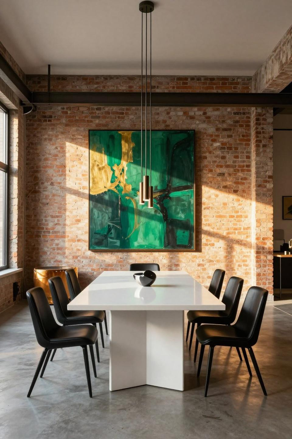 Bloxburg modern living room connected to industrial dining space