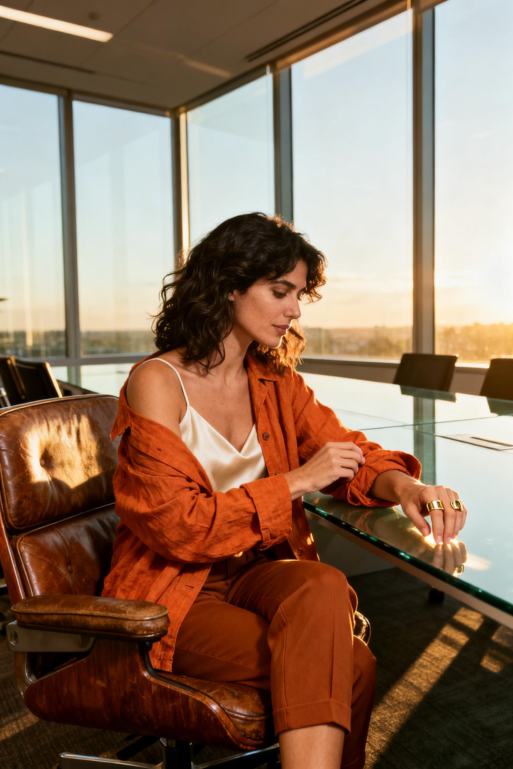 Funky Office Outfits - papaya linen jacket