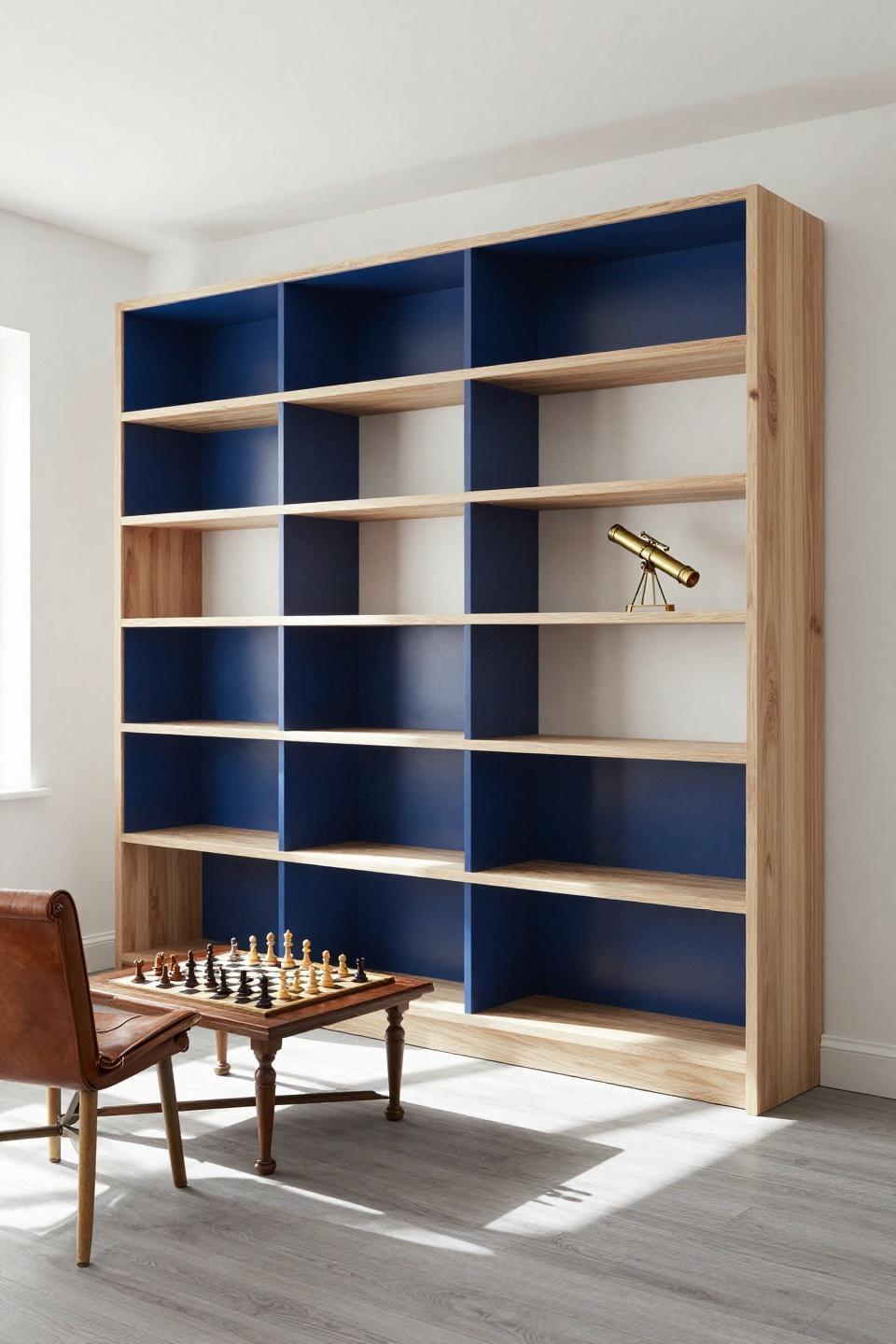 Cute Bloxburg houses game room with pale driftwood shelving