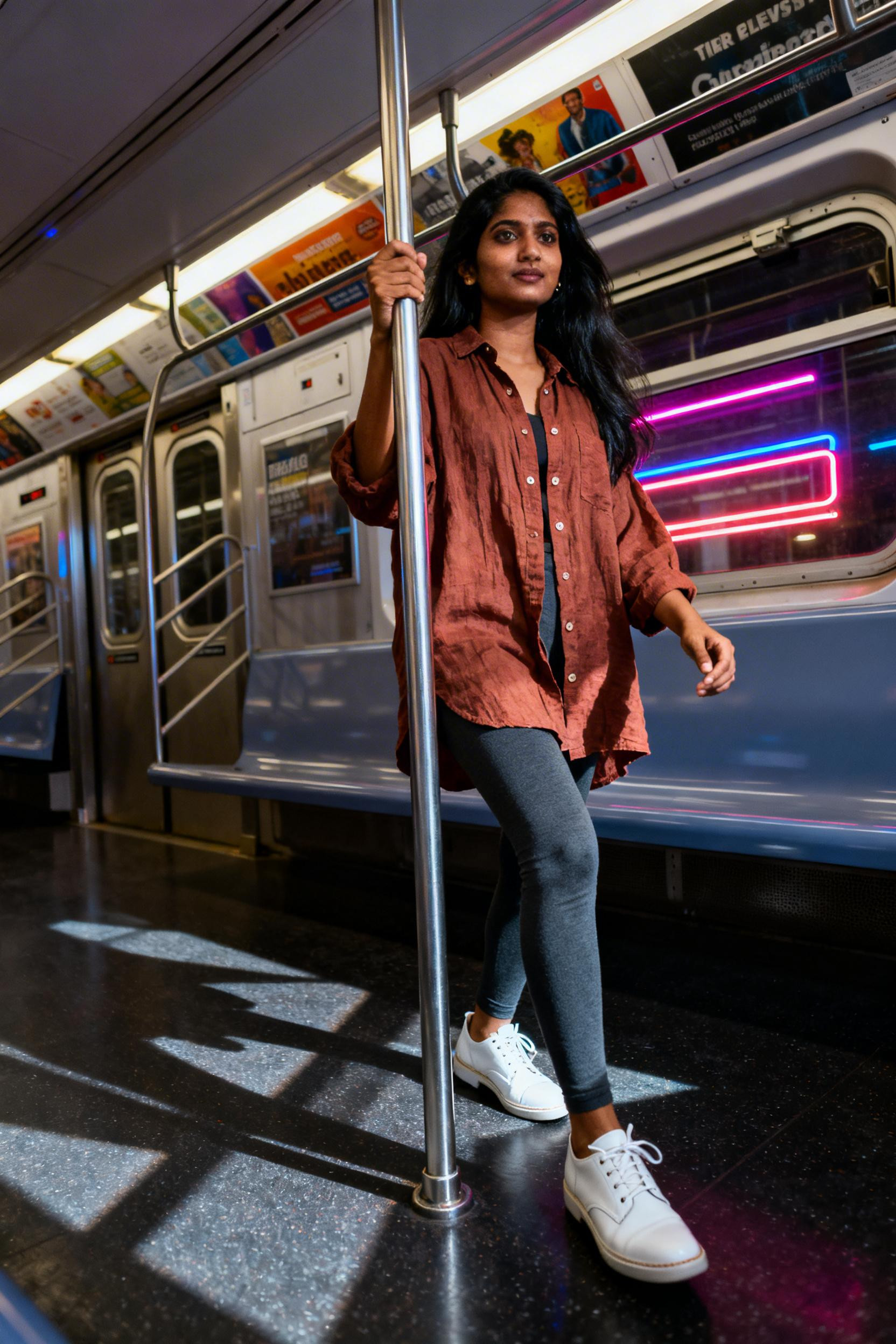 Outfits To Wear With Leggings - burnt sienna linen overshirt