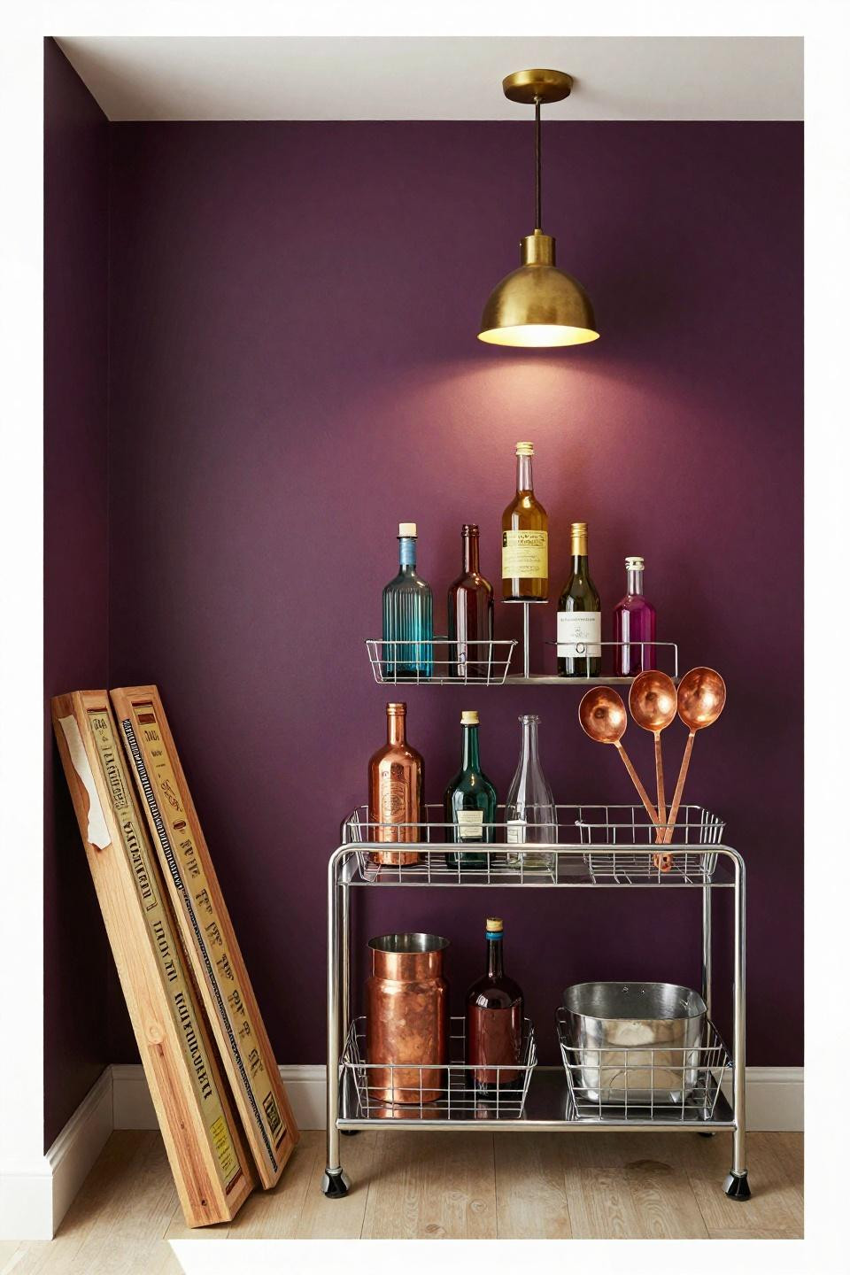 Blox Burg kitchen with maximalist rolling cart pantry