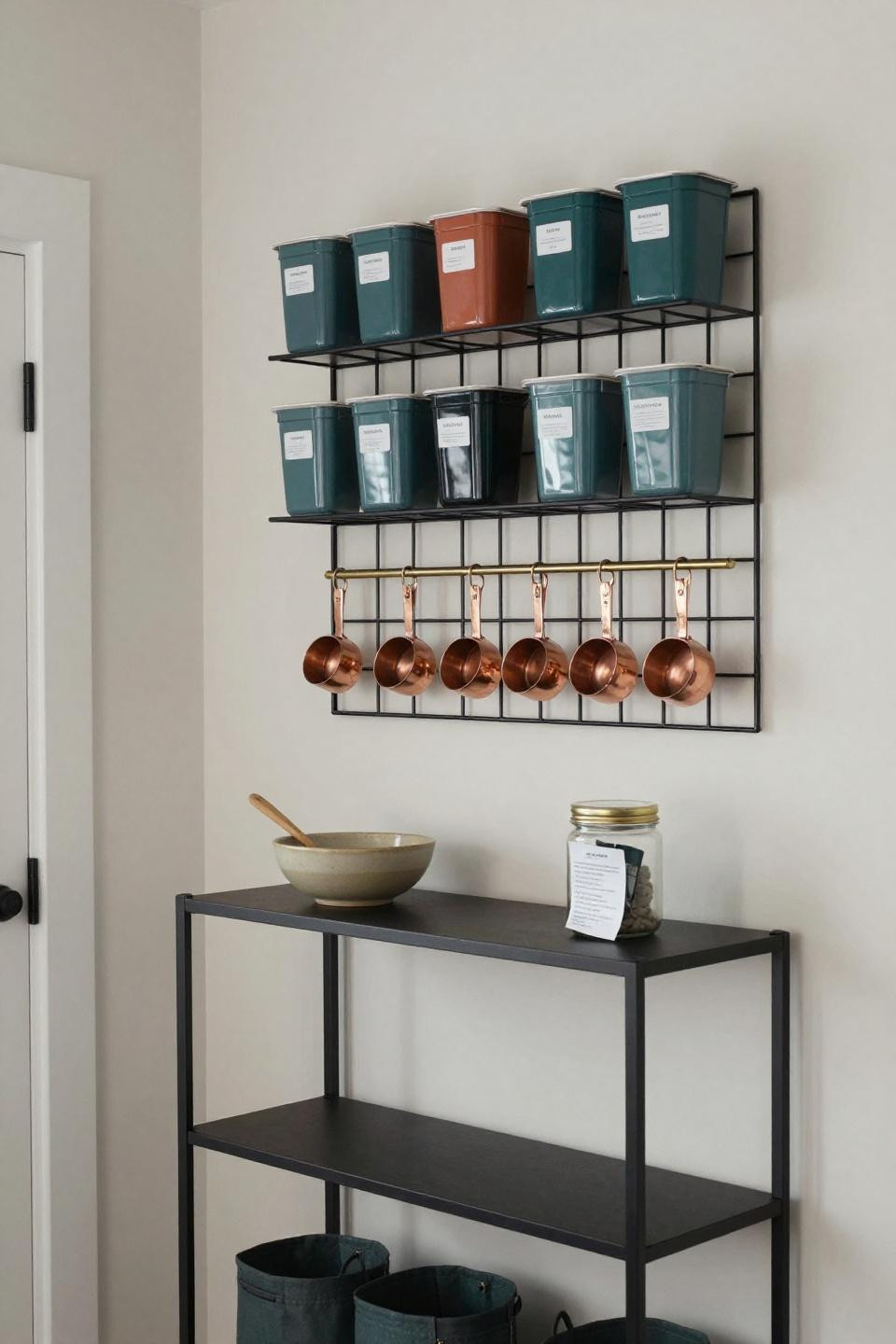 Blox Burg kitchen with contemporary grid wall pantry system