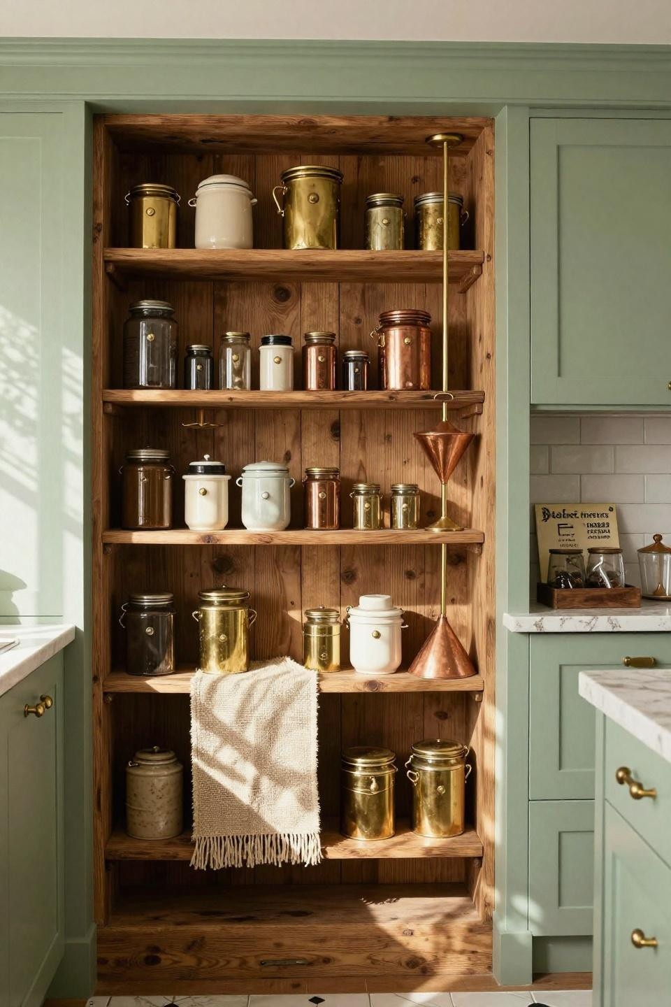 Blox Burg kitchen with maximalist open pantry shelving
