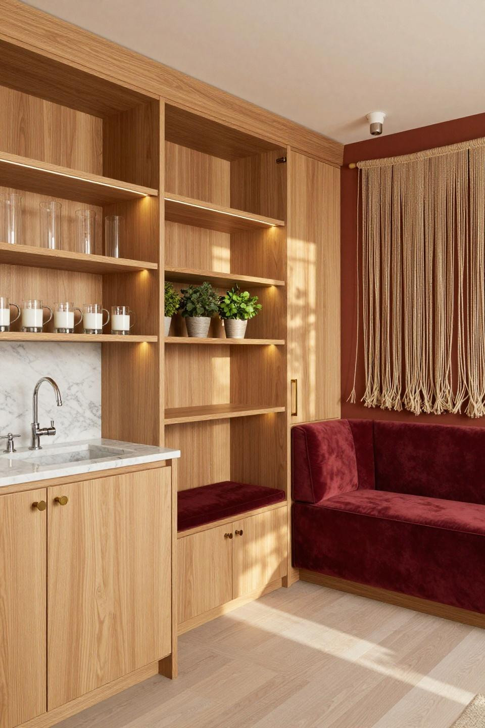 Blox Burg kitchen with luxury honey oak pantry room