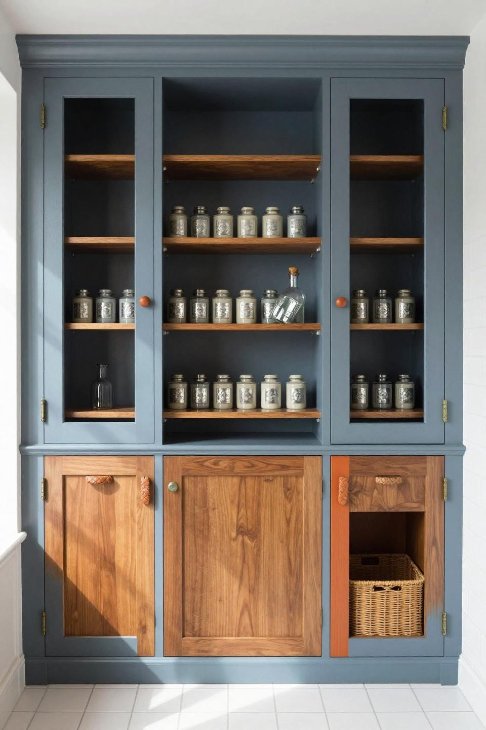 Blox Burg kitchen with dresser-style pantry cabinet