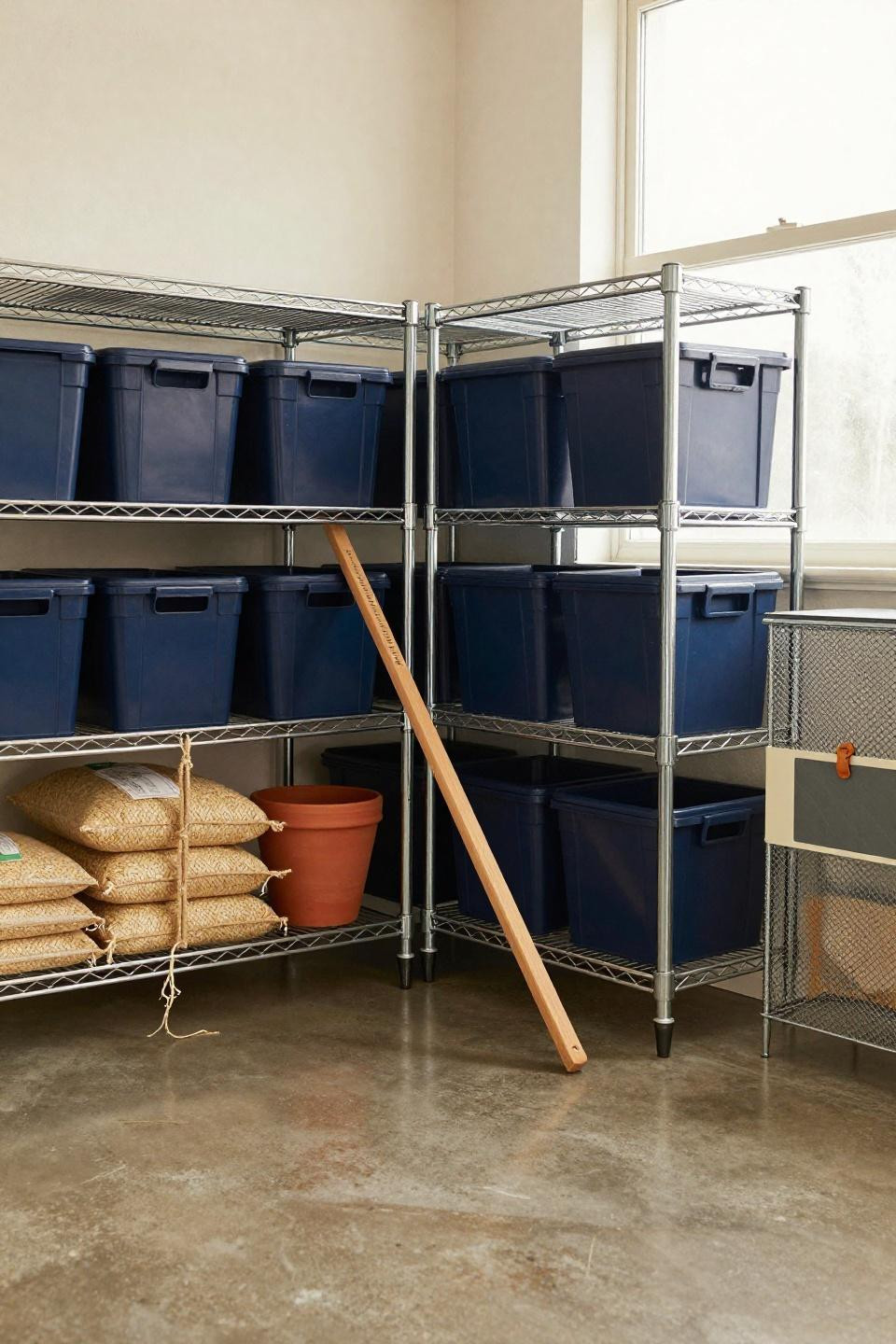 Blox Burg kitchen with industrial mesh pantry system