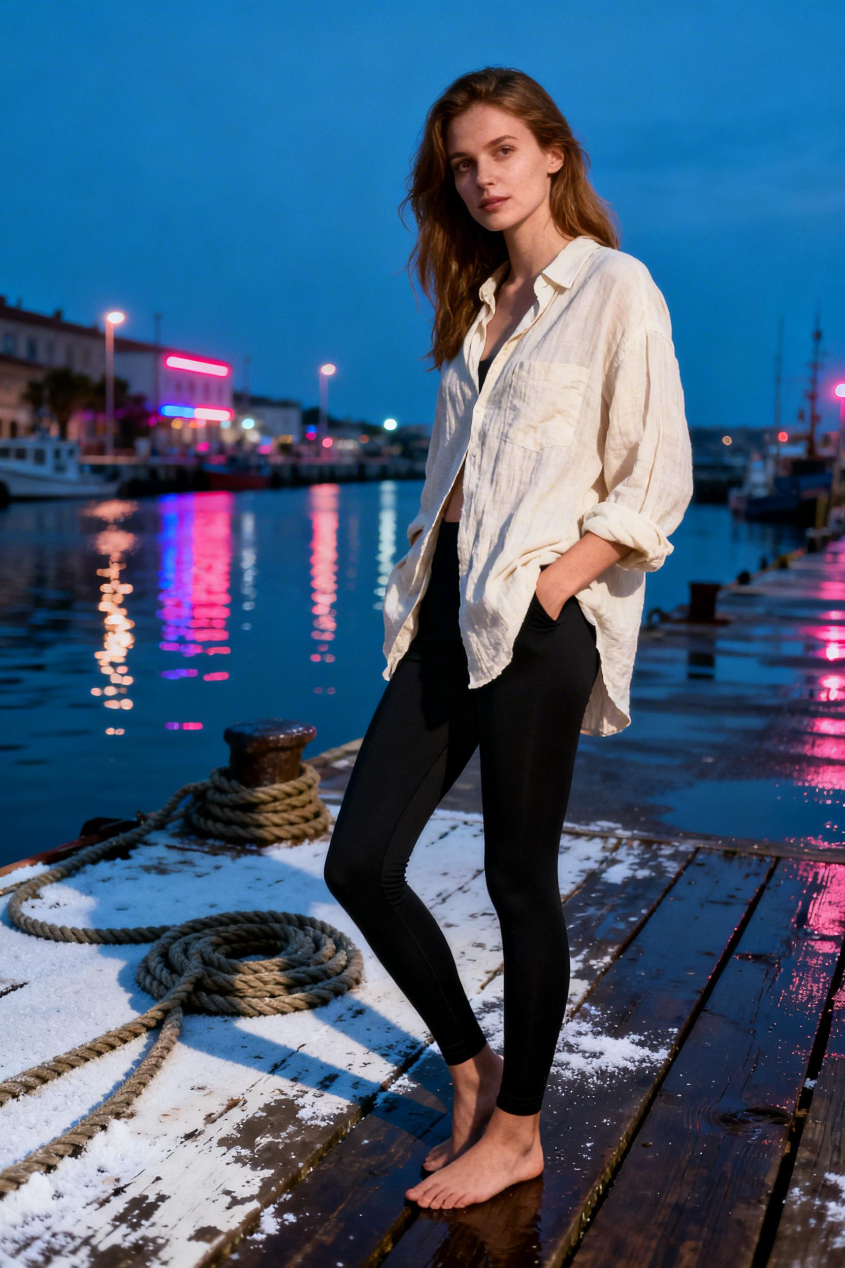 Cute Leggings Outfits - cream shirt