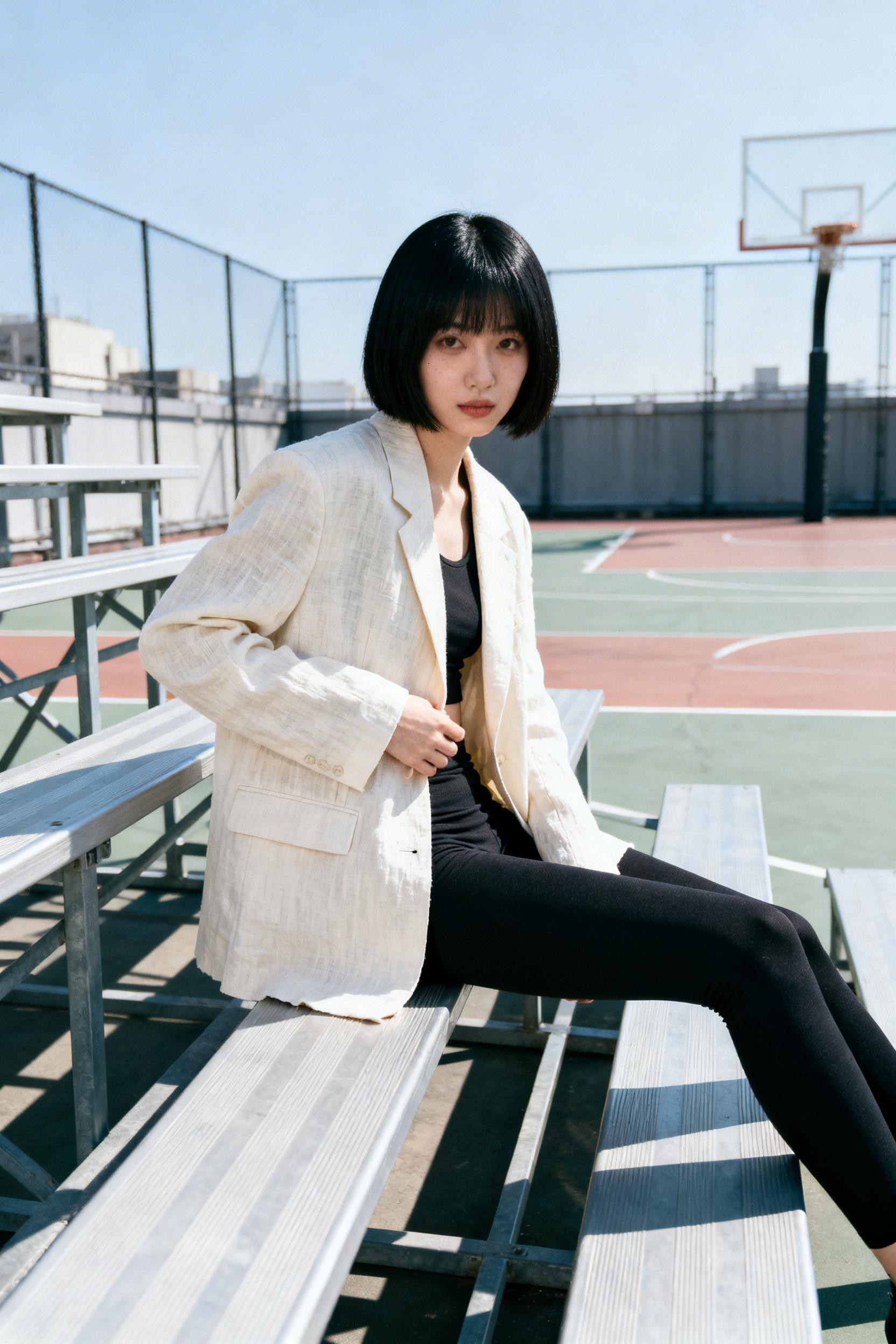 Outfit Ideas With Leggings - cream blazer