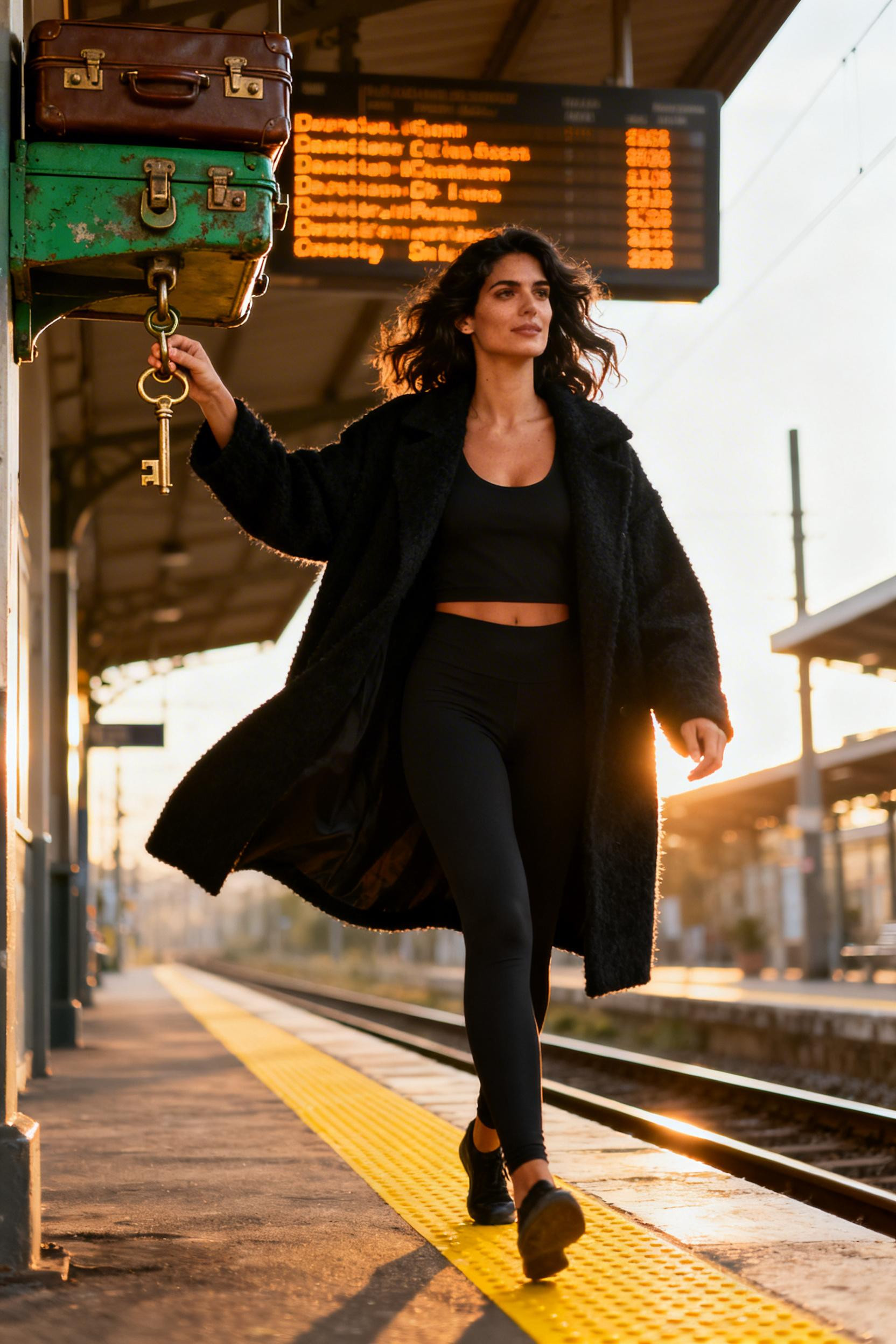 Leggings Outfit Fall - black coat