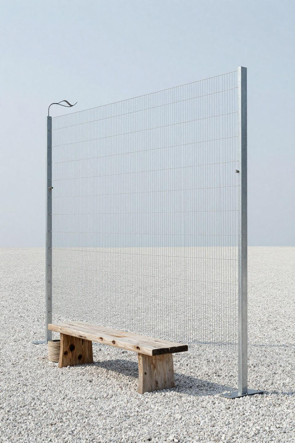 Minimalist horizontal steel cable privacy screen for small backyard lot lines