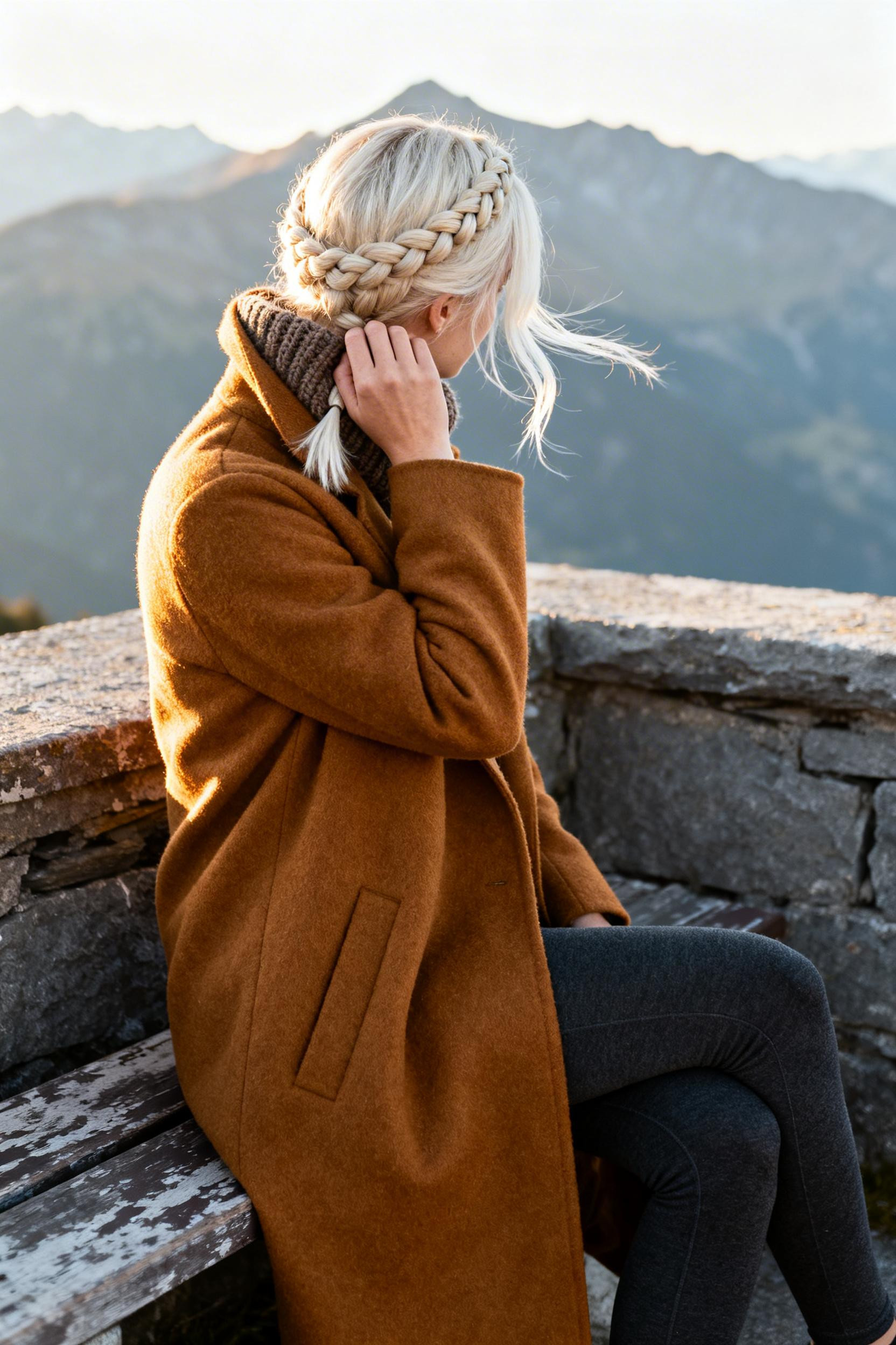 Cute Legging Outfits Winter - charcoal with camel coat