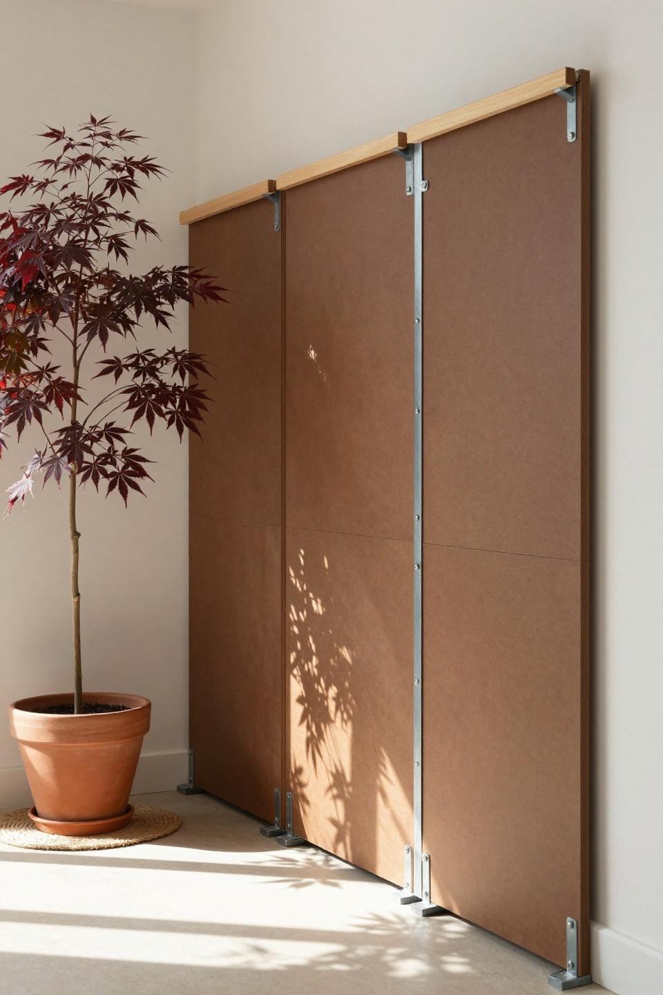 Back patio ideas with modular honey-brown composite panels