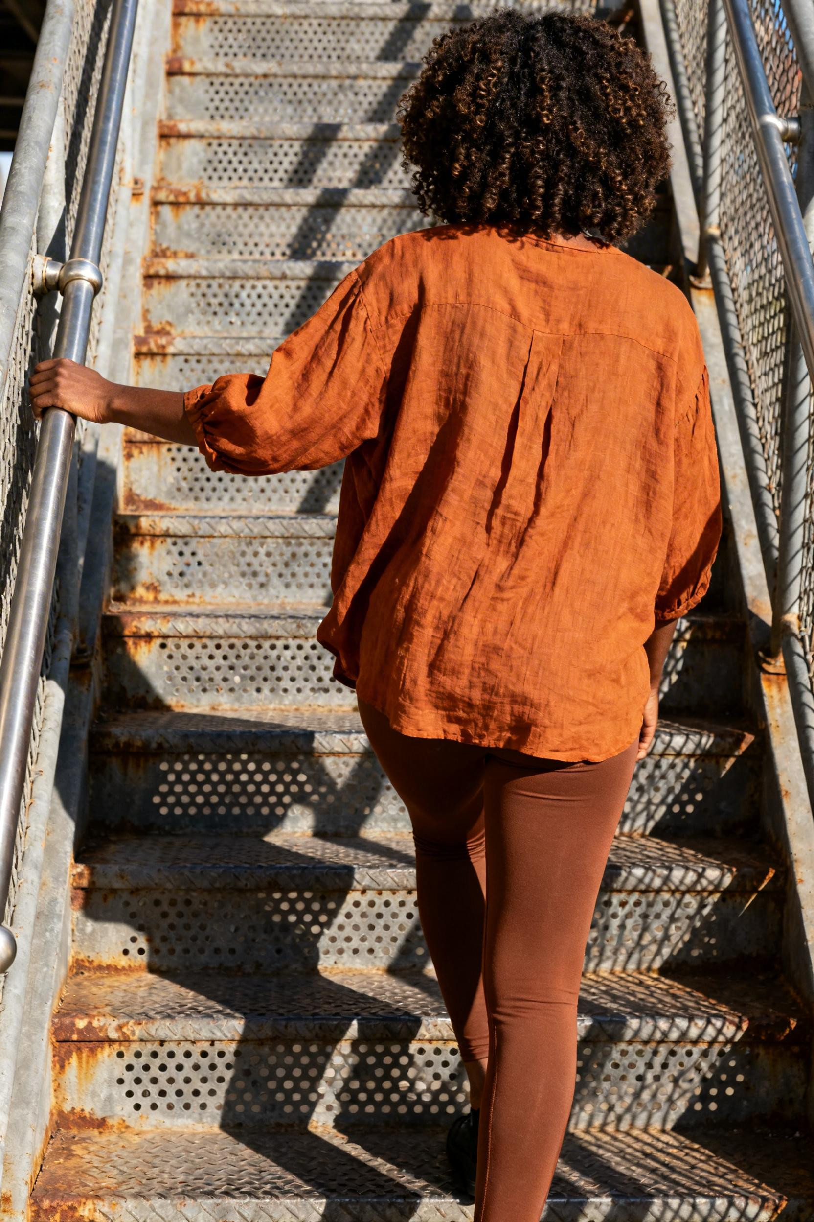 Autumn Leggings Outfits - burnt orange industrial