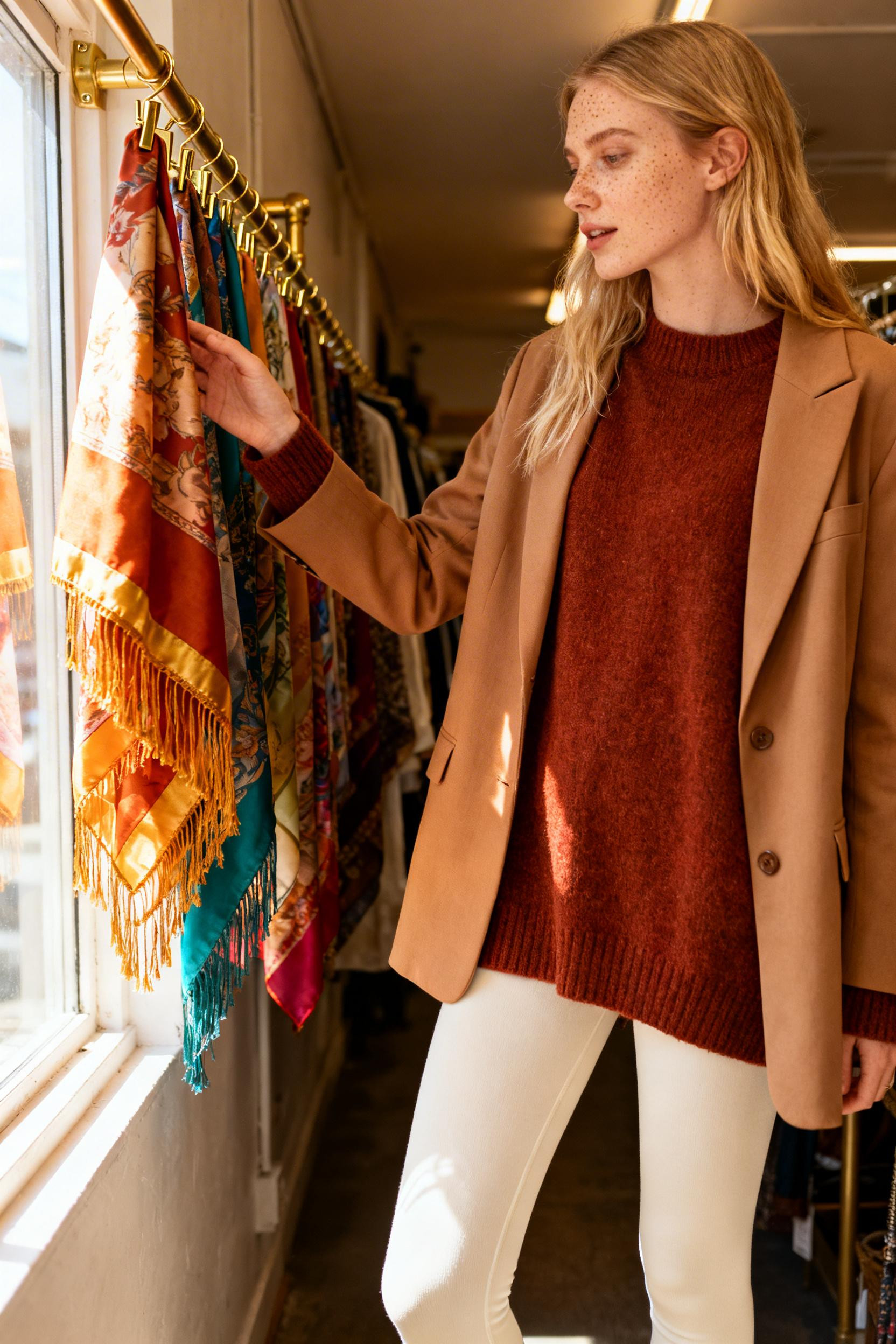 Beige Leggings Outfit - sienna sweater thrift