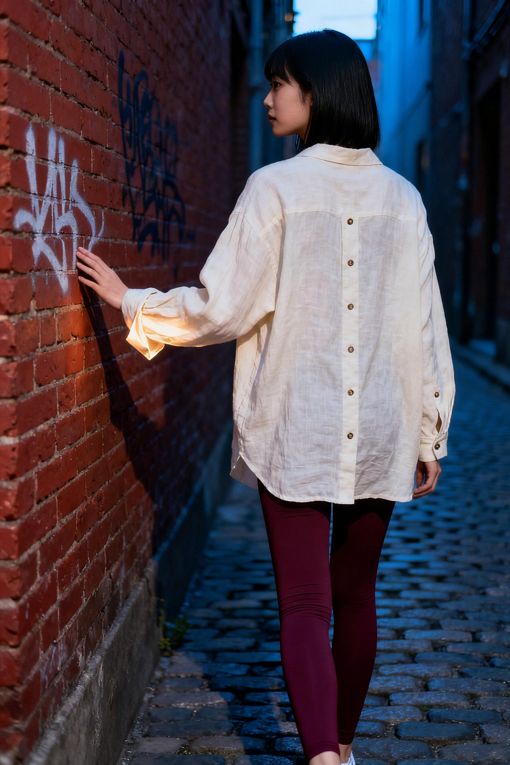 Trendy Outfits With Leggings - cream linen burgundy