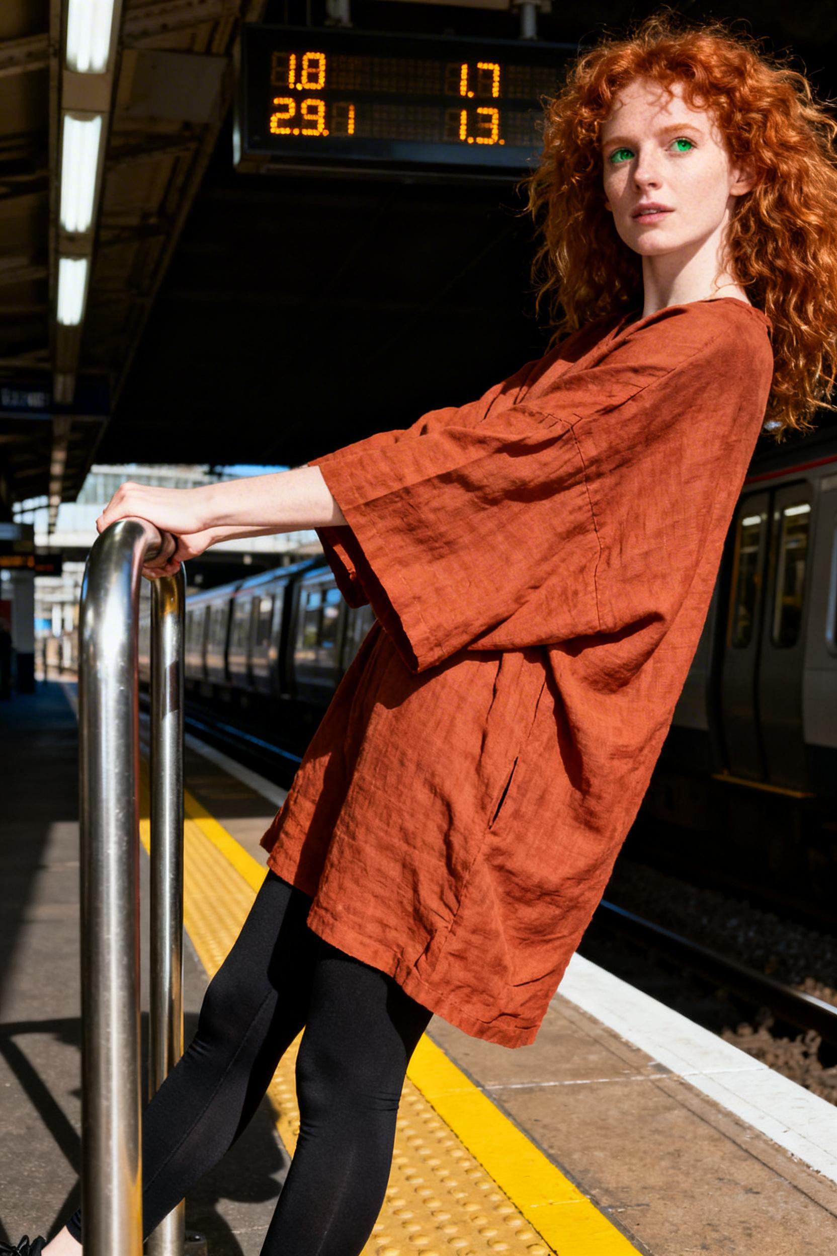 What To Wear With Leggings To School - terracotta tunic commute