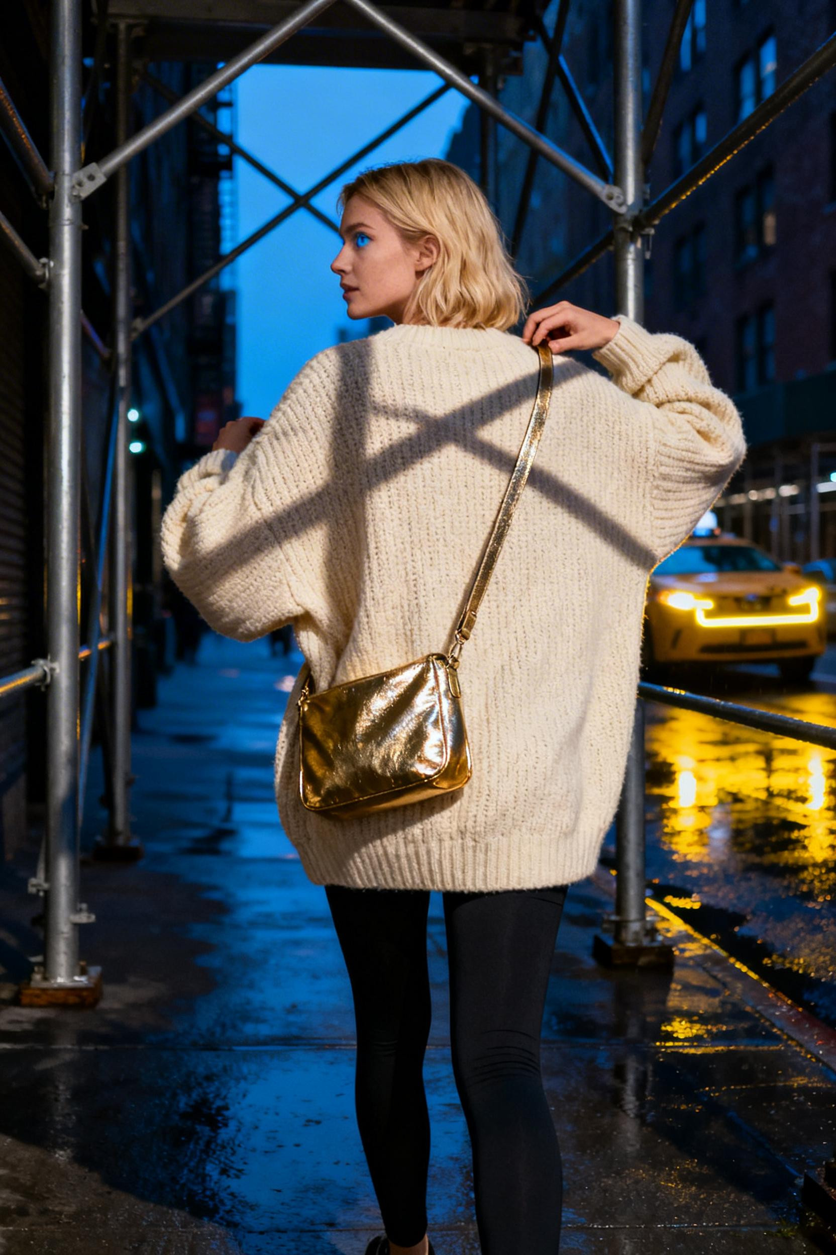 Cute Fits With Leggings - oat sweater gold bag