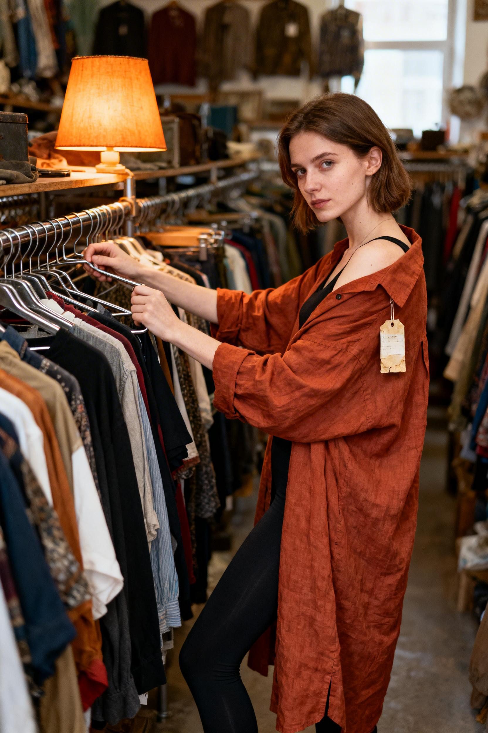 How To Style Leggings For School - terracotta overshirt