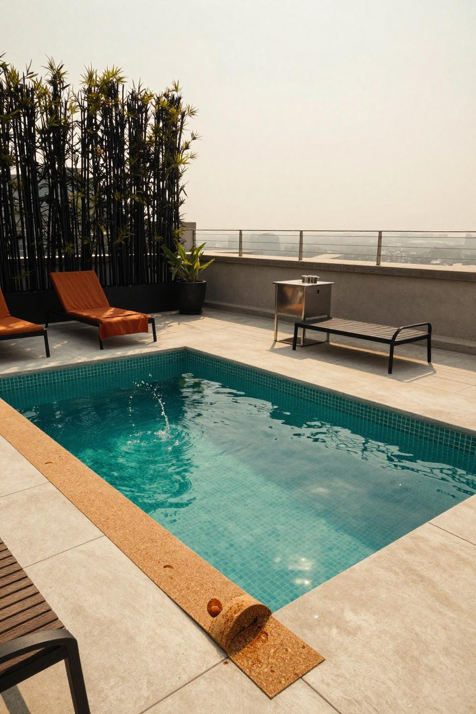 Cocktail pools small backyards with rooftop design