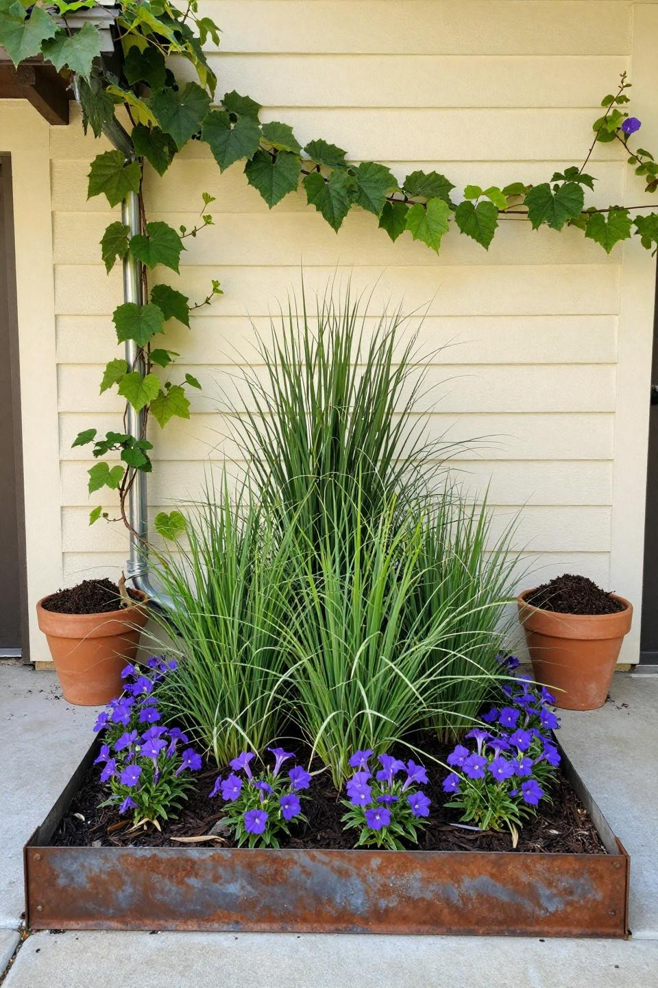 Flower bed ideas backyard adapted with three-tier ornamental display