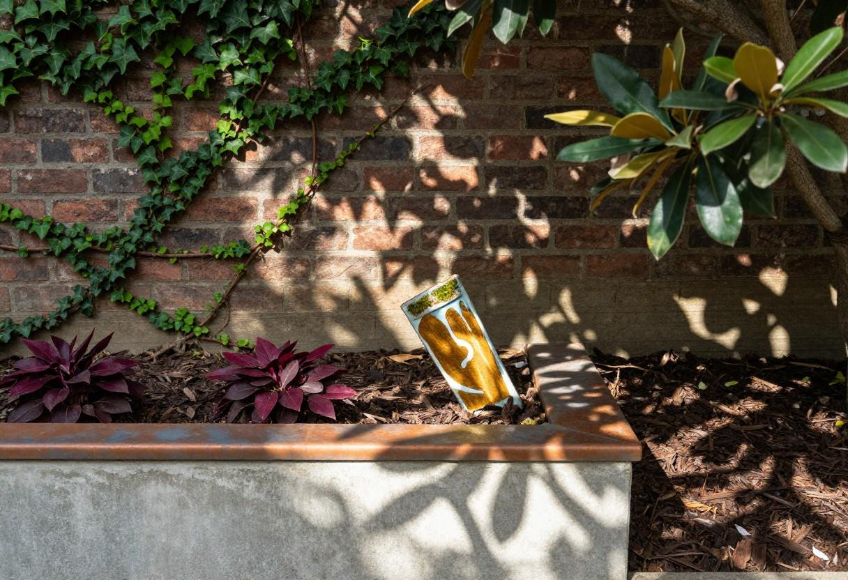 Simple flower bed ideas hiding utility boxes with climbing ivy