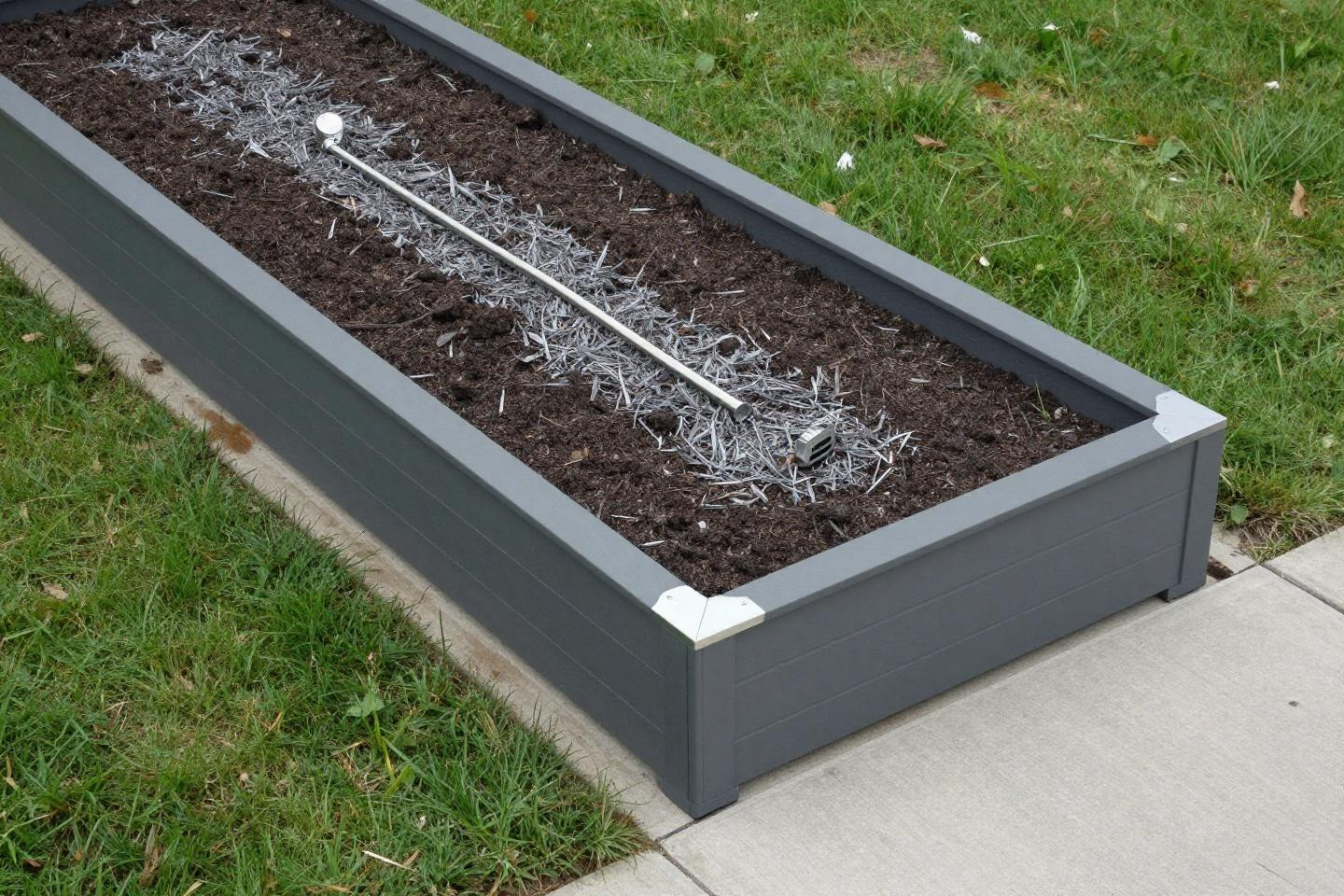 Garden bed ideas front of house with modern composite raised bed