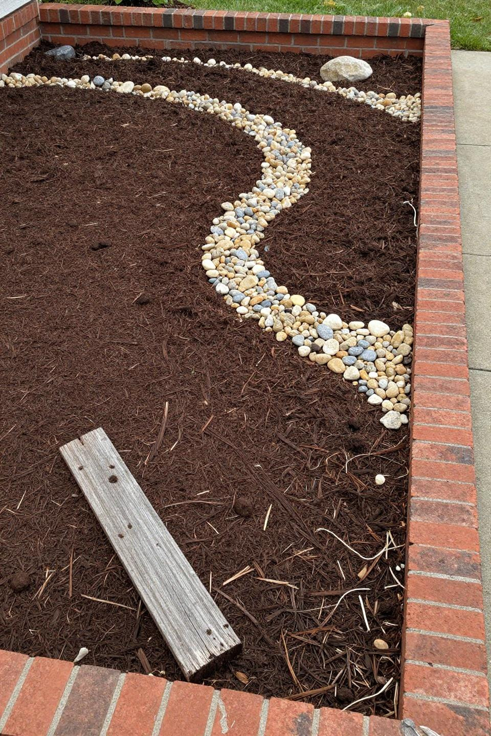 Flower bed landscaping ideas with curvilinear planting zones