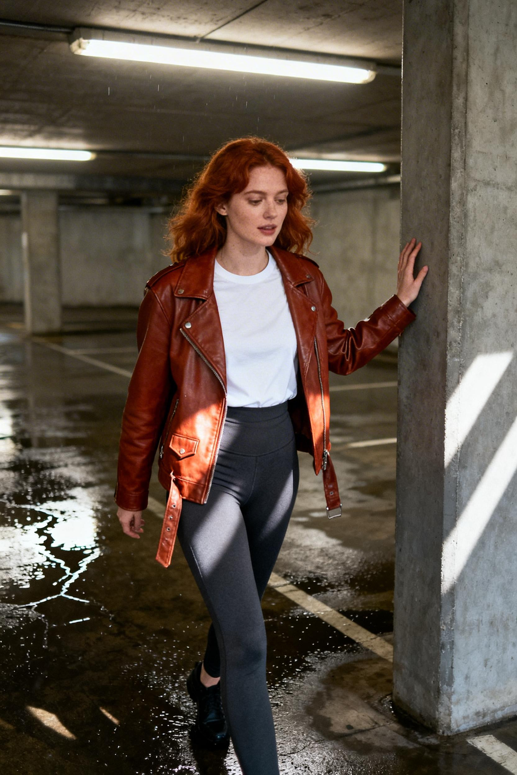 Outfit Ideas With Leggings - leather jacket