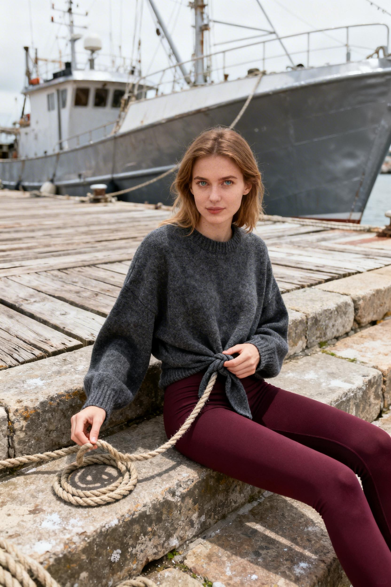 Style With Leggings - knotted sweater