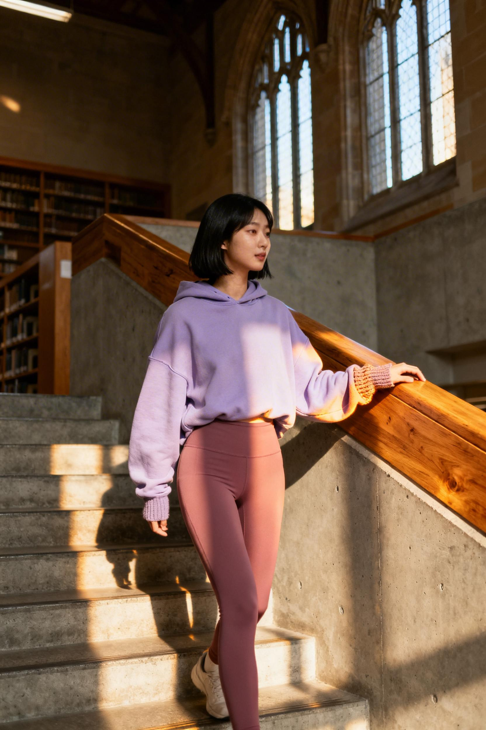 Trendy Legging Outfits - lavender and rose