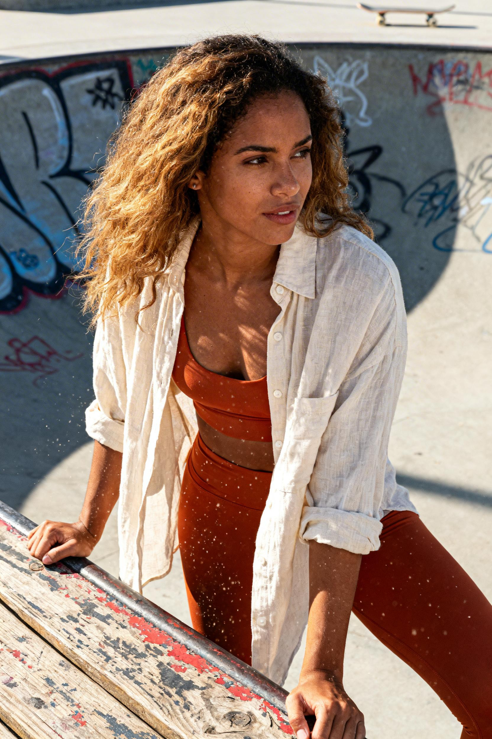 Looks With Leggings - burnt orange style