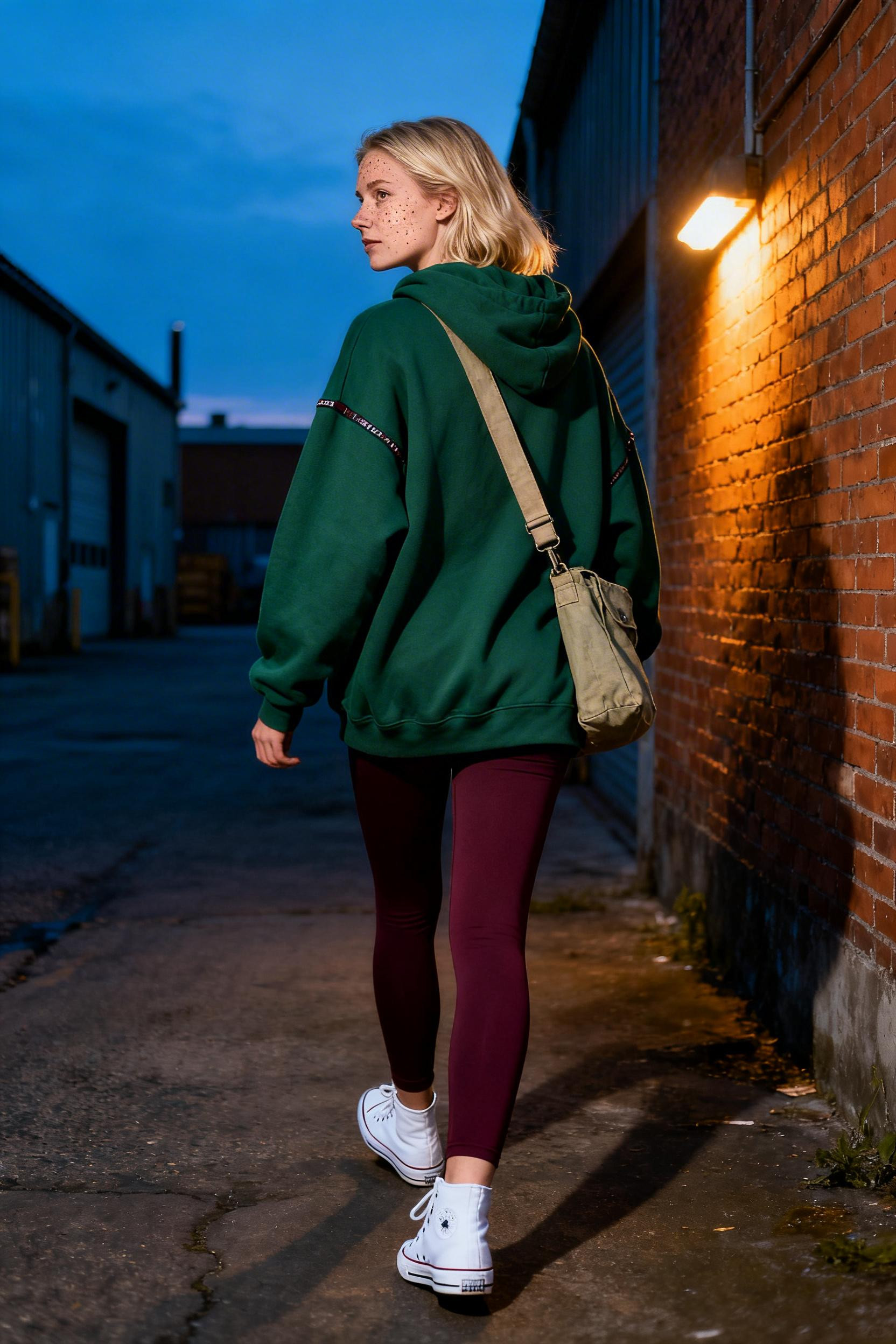 Comfy Outfits With Leggings - tucked green hoodie