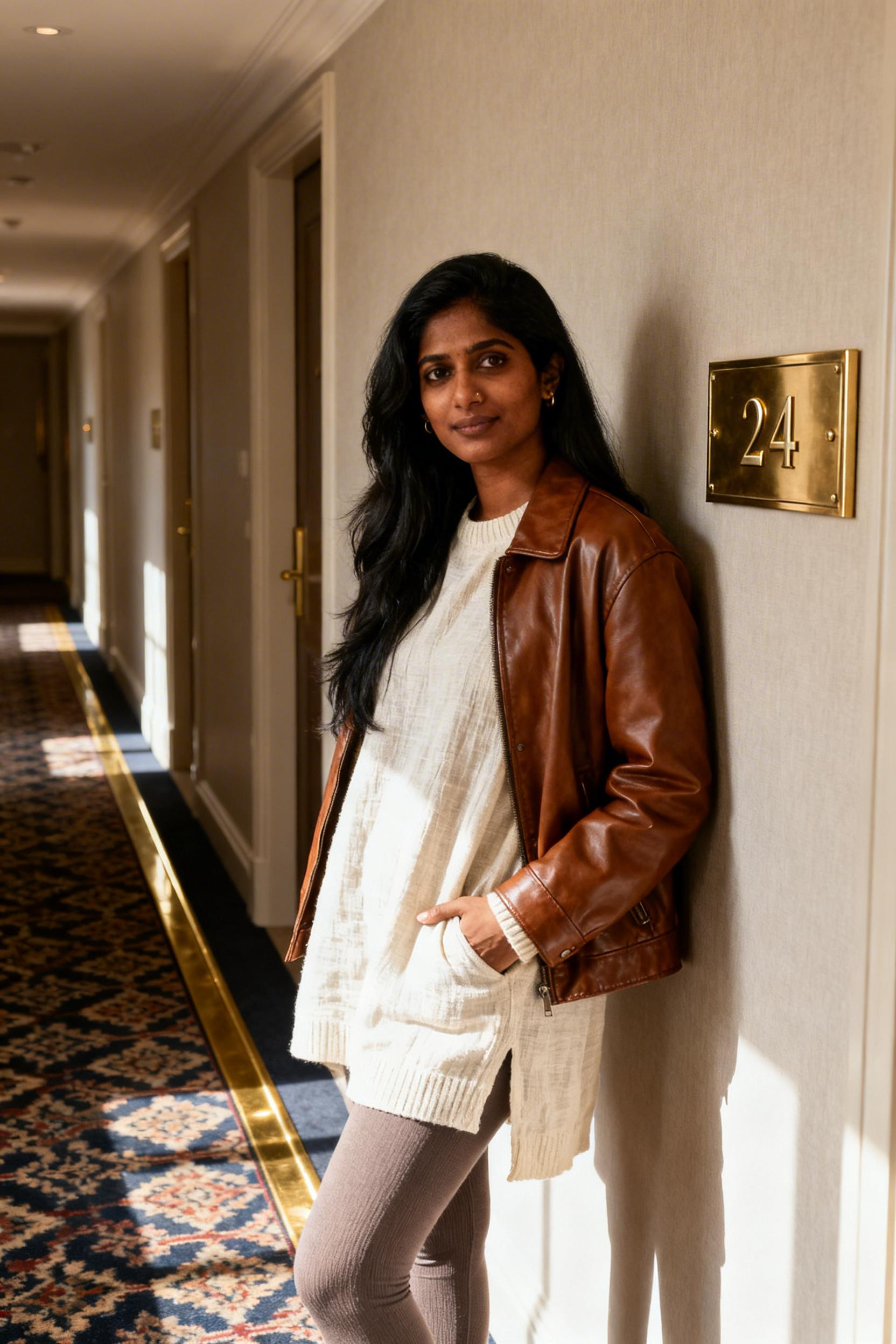Winter Hoodie Outfit - leather layered style