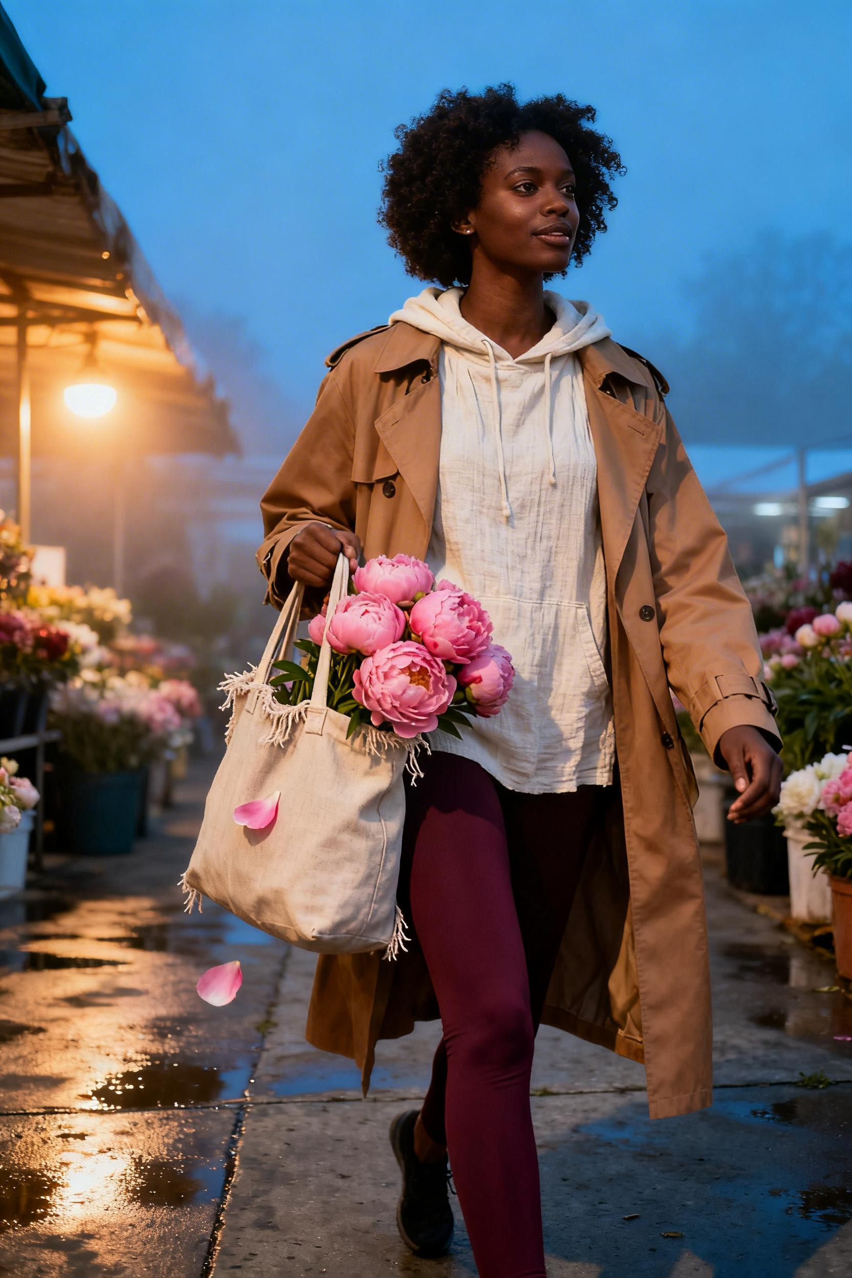 Winter Hoodie Outfit - layered trench coat style