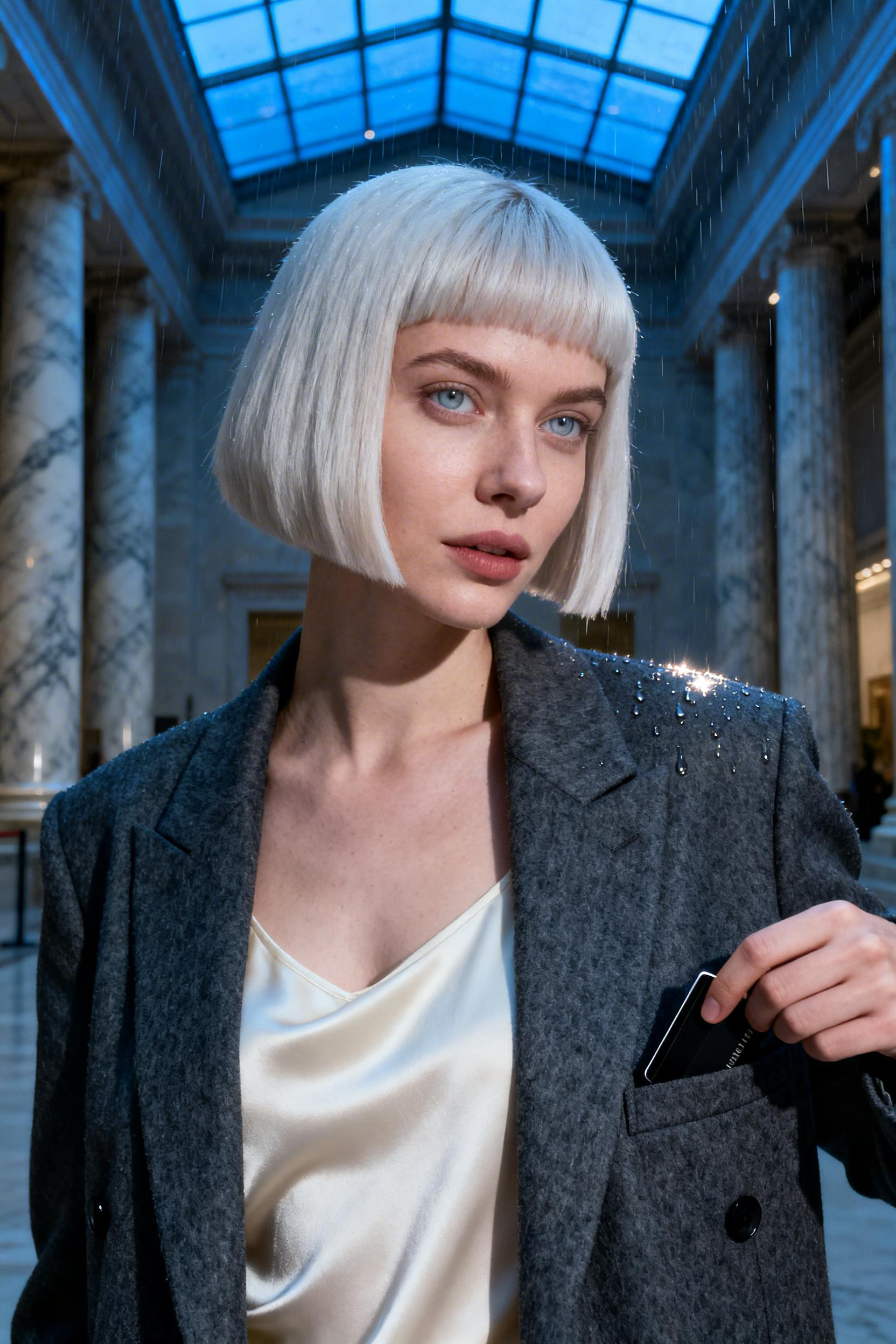 Vegas Outfit Ideas - charcoal blazer cream camisole